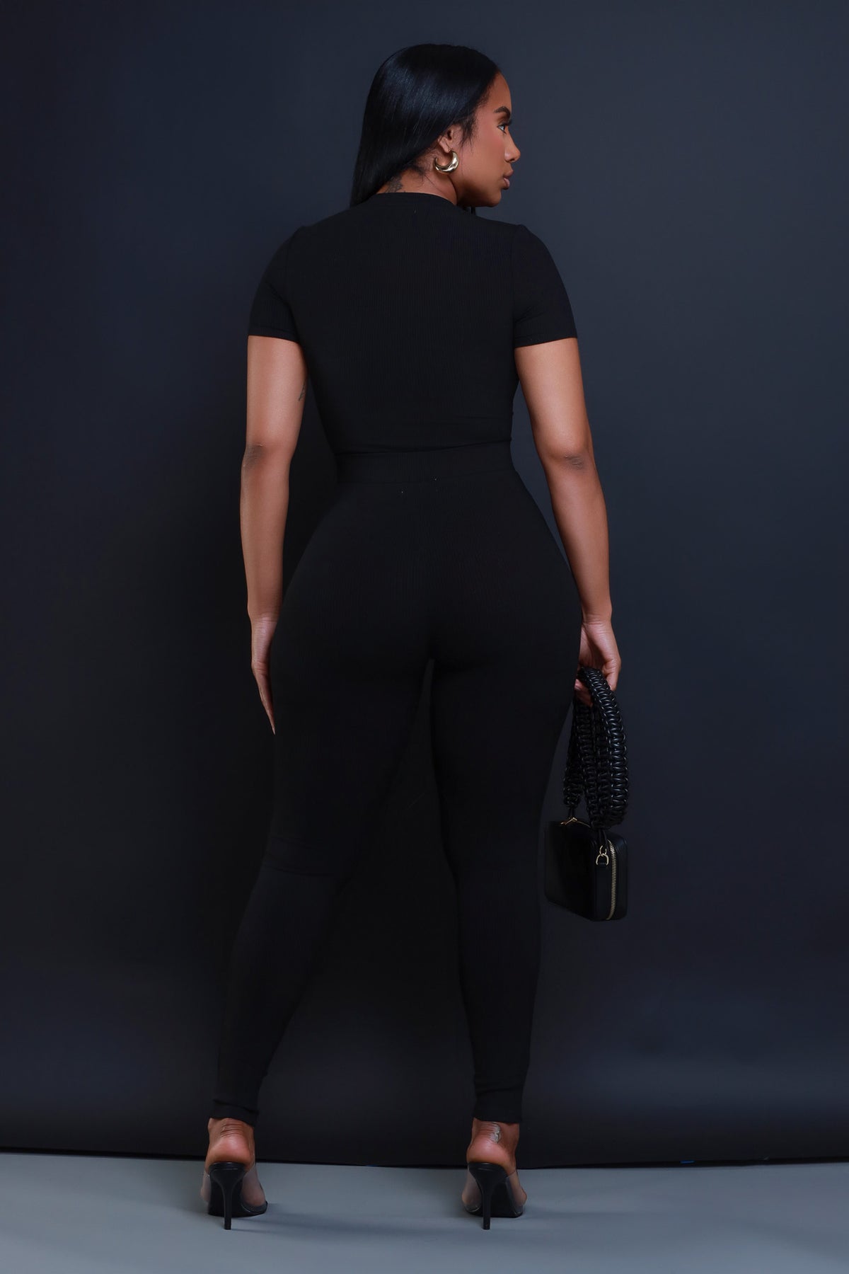 
              That&#39;s Deep Cellulite Deleter Short Sleeve Ribbed Top - Black - Swank A Posh
            