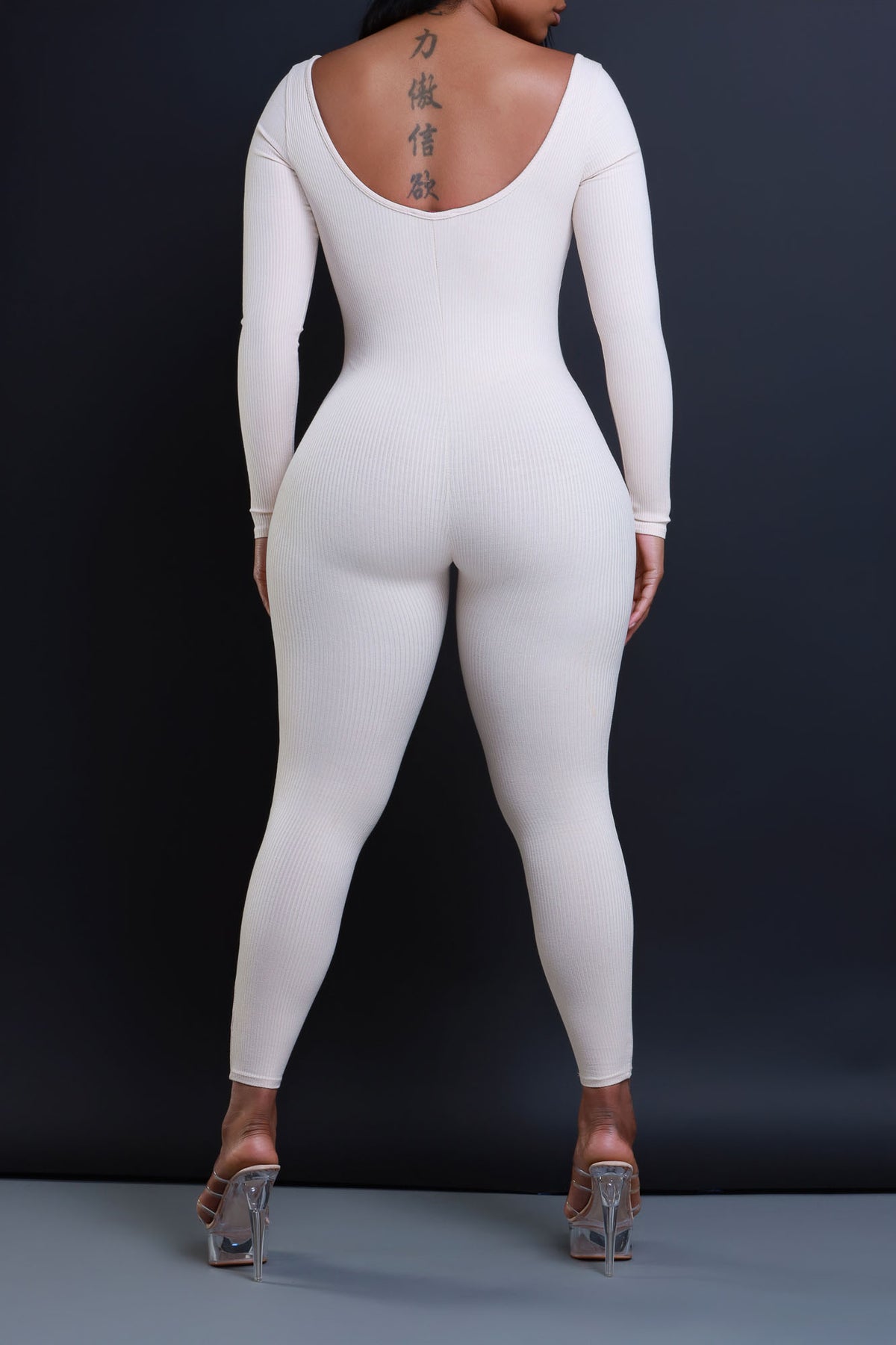 
              Anti-Hero Open Back Cellulite Deleter Jumpsuit - Cream - Swank A Posh
            