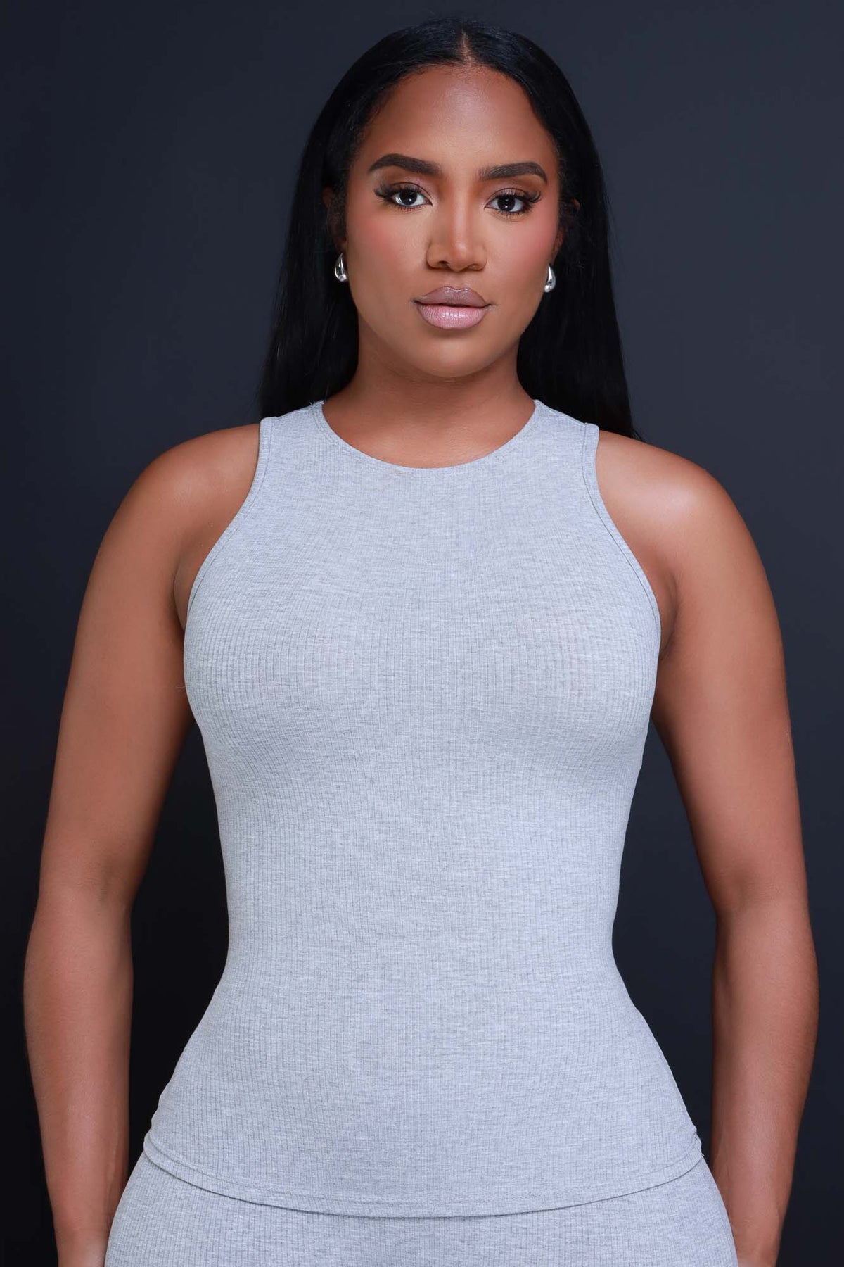 
              Top Of The Line Cellulite Deleter Sleeveless Ribbed Top - Heather Grey - Swank A Posh
            