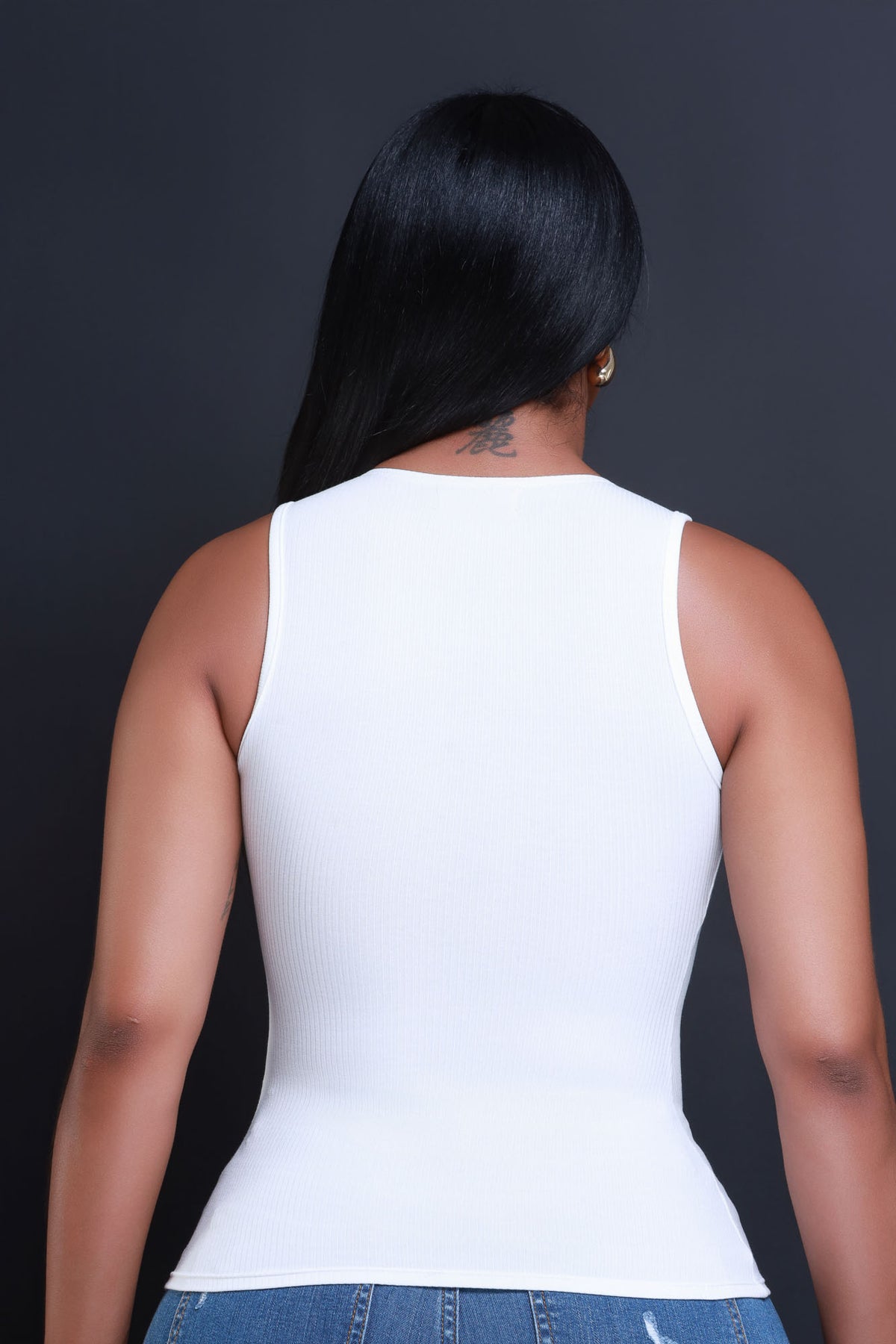 
              Top Of The Line Cellulite Deleter Sleeveless Ribbed Top - White - Swank A Posh
            