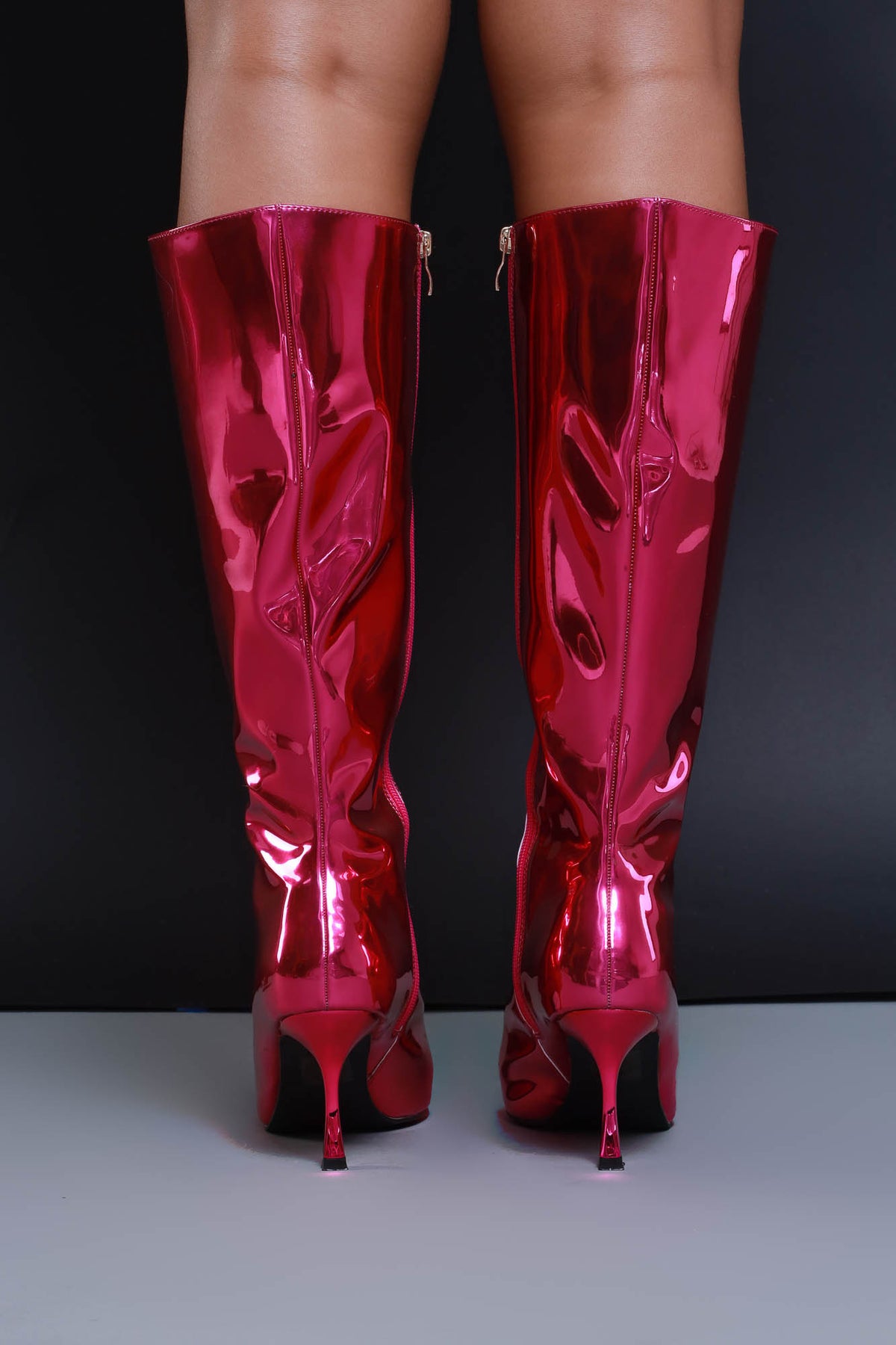
              For The Night Shiny Faux Leather Boots - Pink - Swank A Posh
            