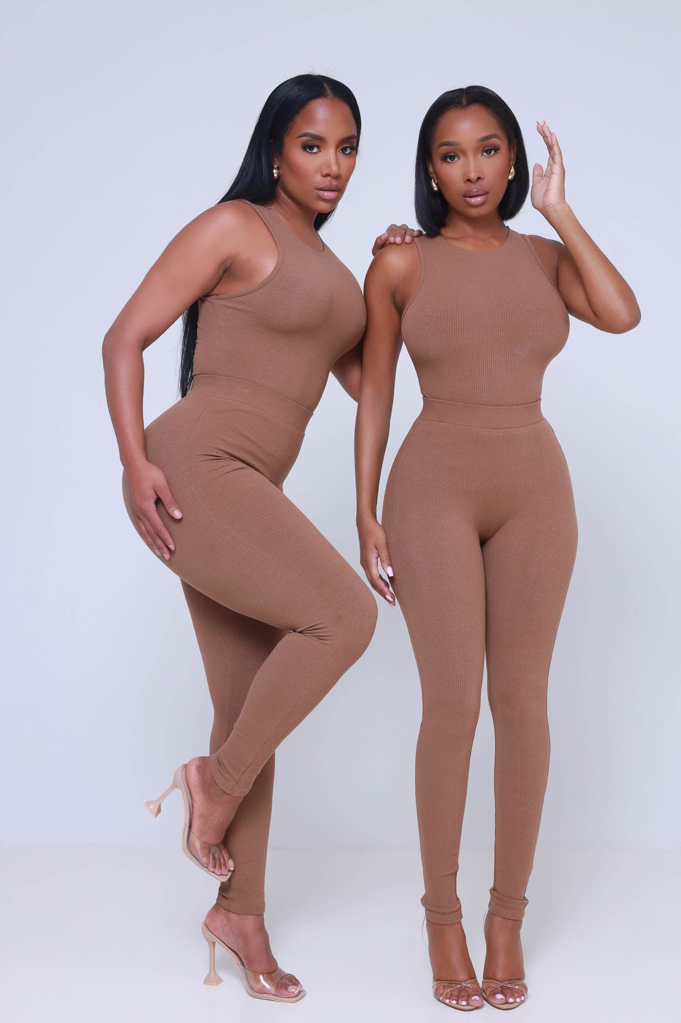 Top Of The Line Cellulite Deleter Sleeveless Ribbed Top - Mocha - Swank A Posh
