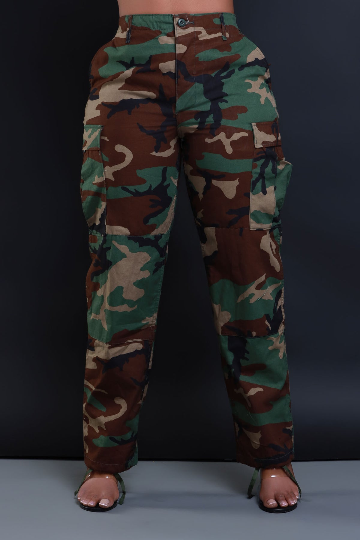 
              At Ease Cargo Camouflage Pants - Olive - Swank A Posh
            
