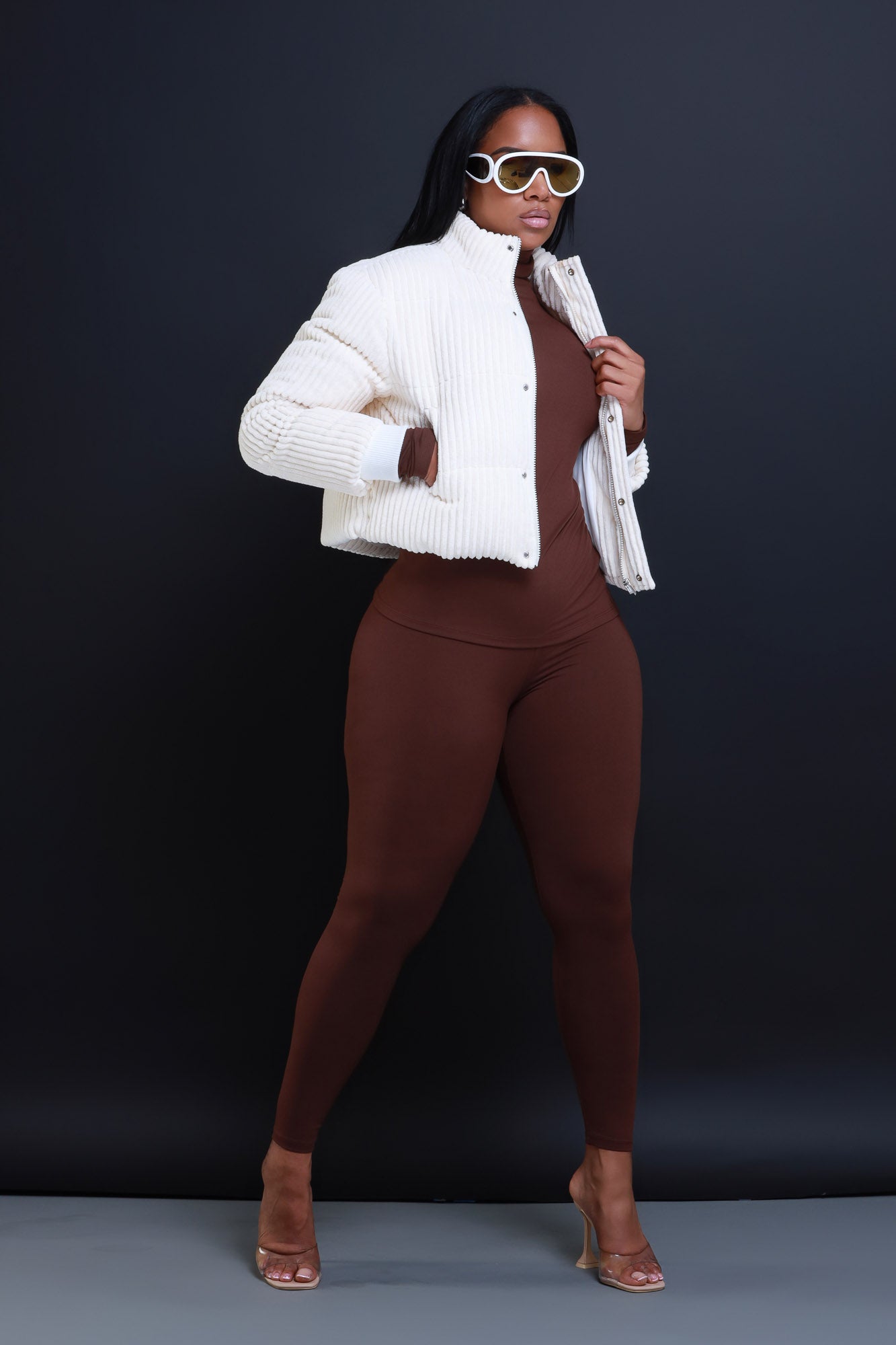 Record Timing Legging Set - Americano - Swank A Posh