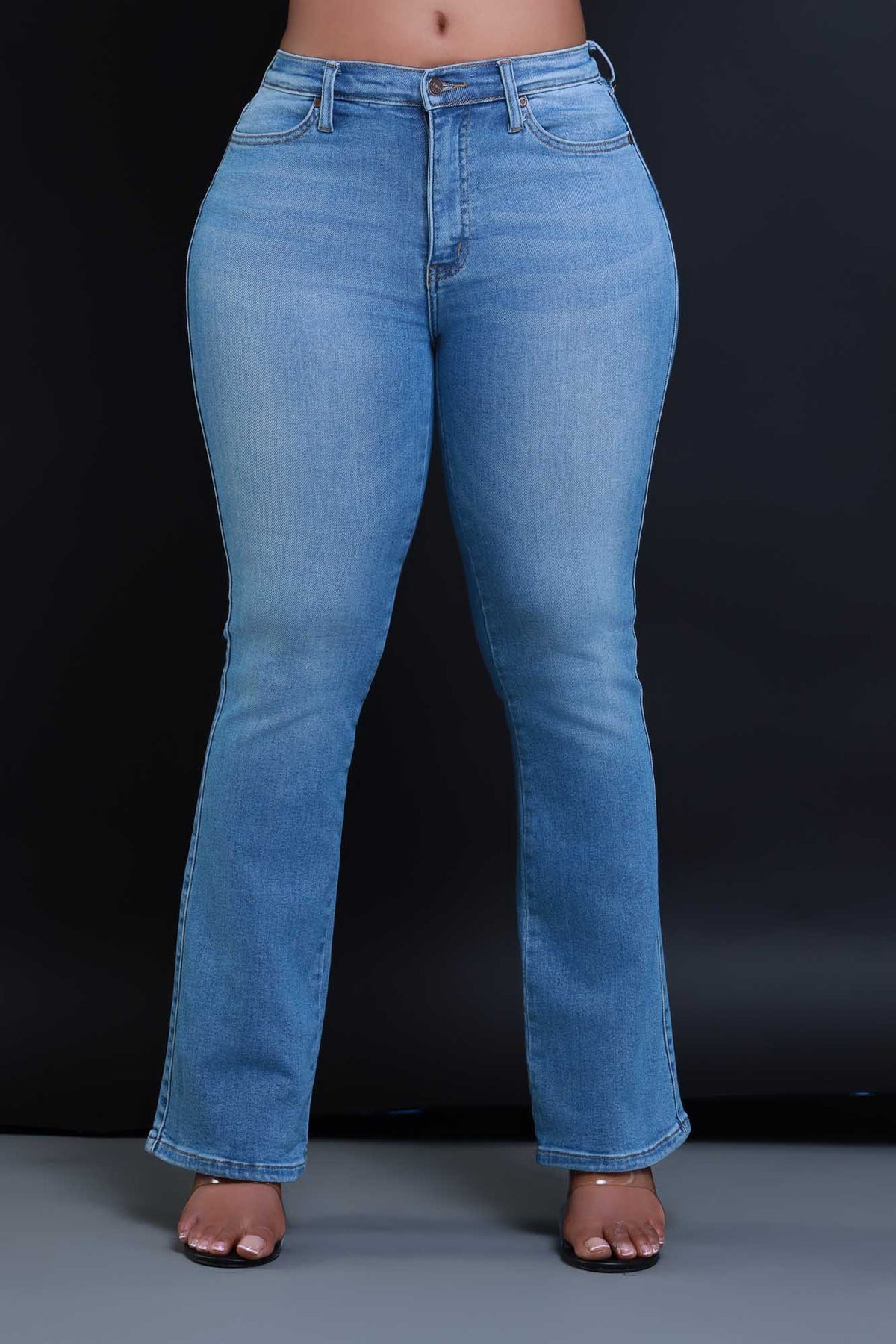 
              Hold The Line Mid Rise Bootcut Jeans - Medium Wash - Swank A Posh
            
