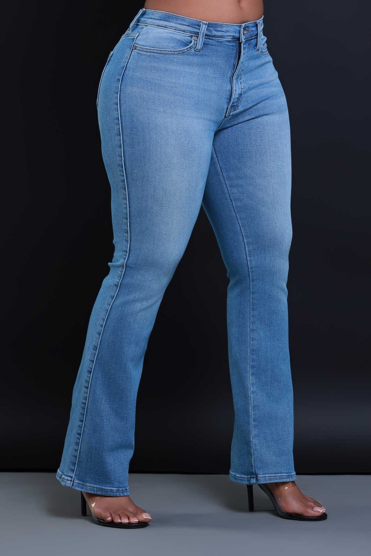 
              Hold The Line Mid Rise Bootcut Jeans - Medium Wash - Swank A Posh
            