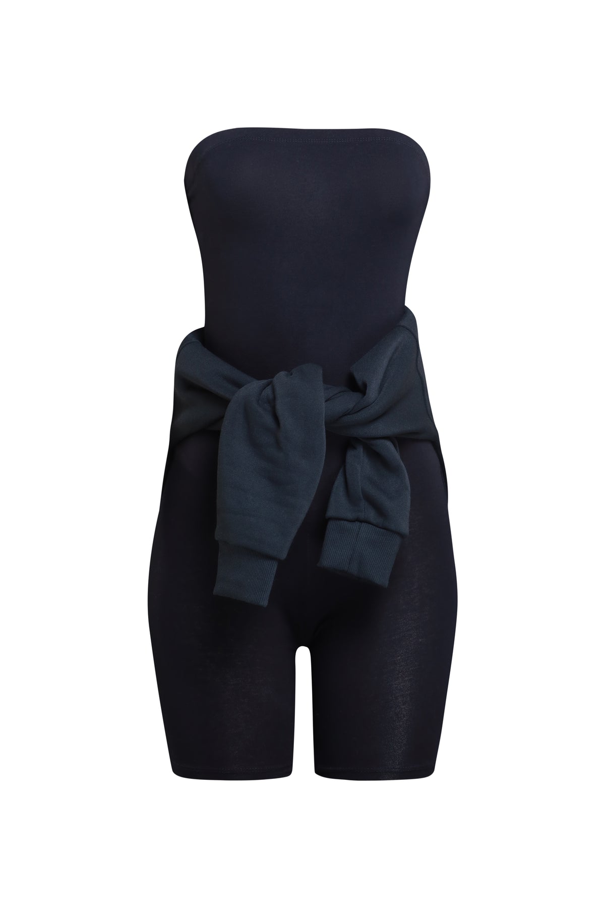 
              Fade To Black 3 Piece Crewneck Bodysuit Short Set - Black/Black - Swank A Posh
            