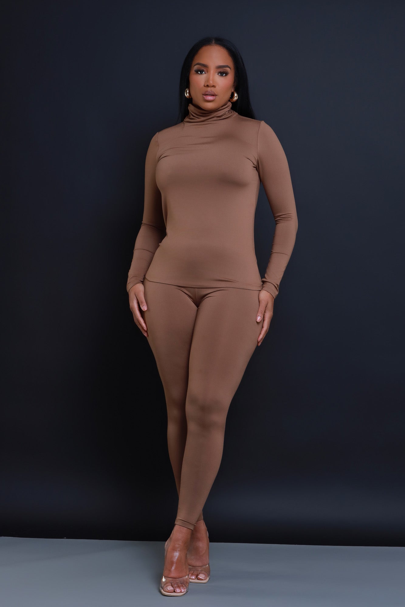 Record Timing Legging Set - Mocha - Swank A Posh