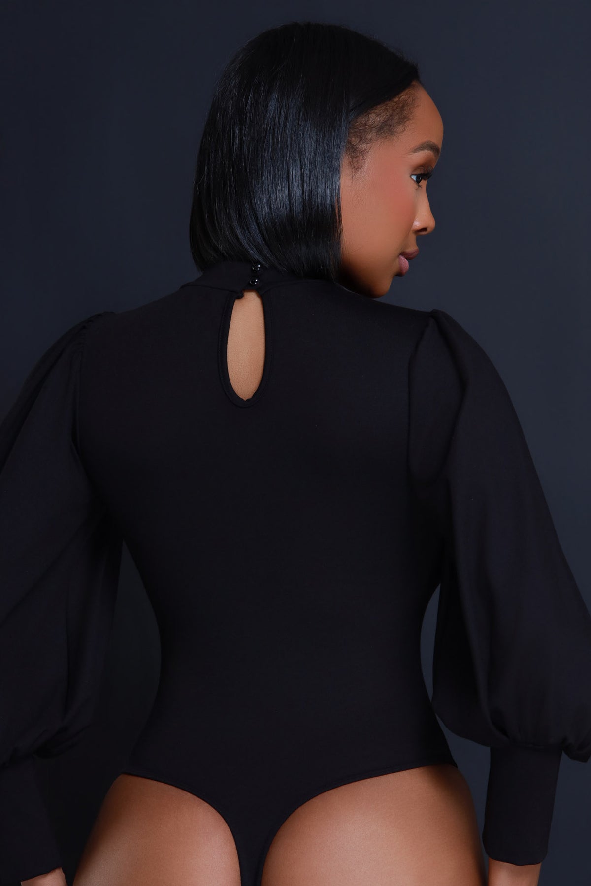 
              Inner Circle Balloon Sleeve Bodysuit - Black - Swank A Posh
            