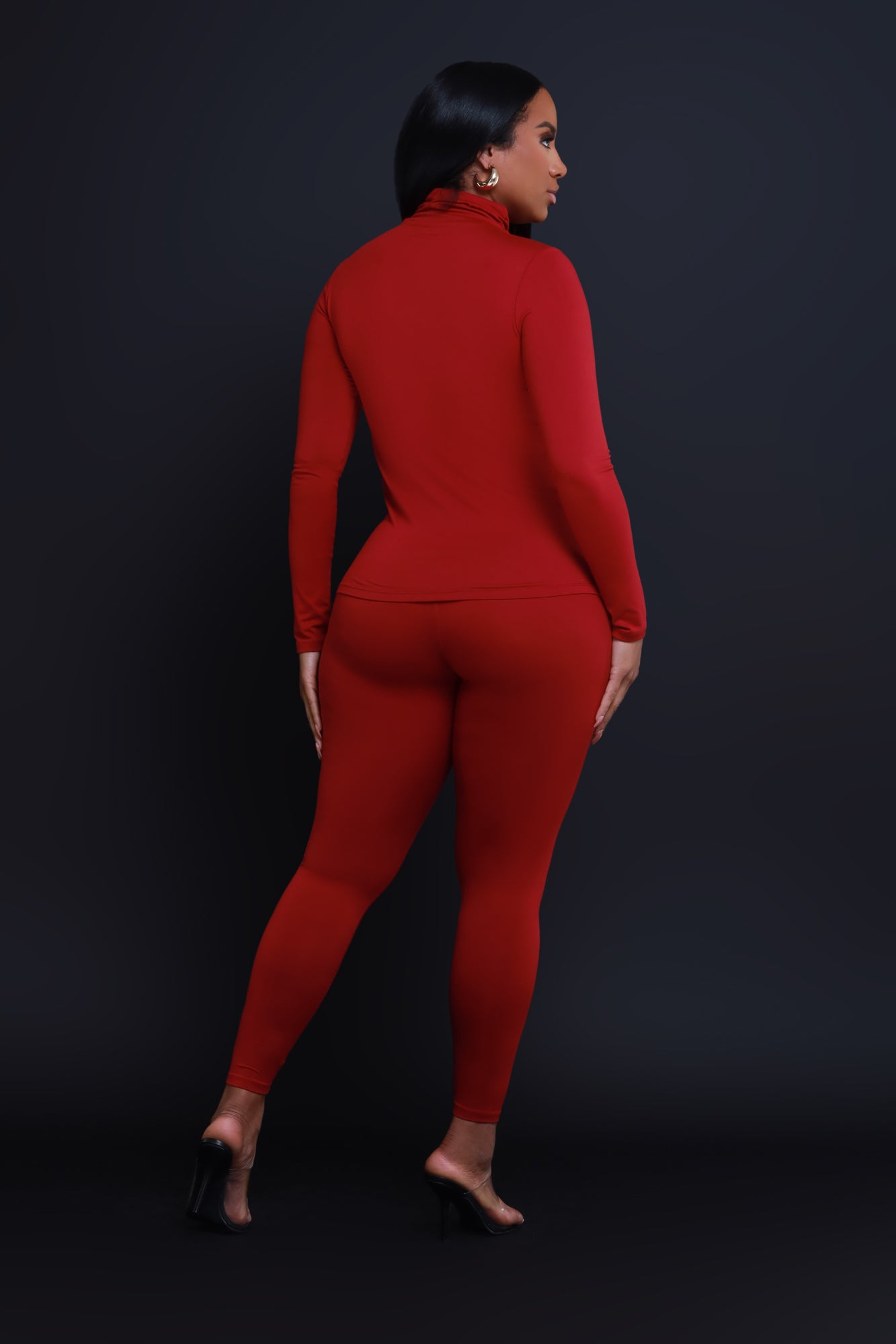 Record Timing Legging Set - Dark Burgundy - Swank A Posh