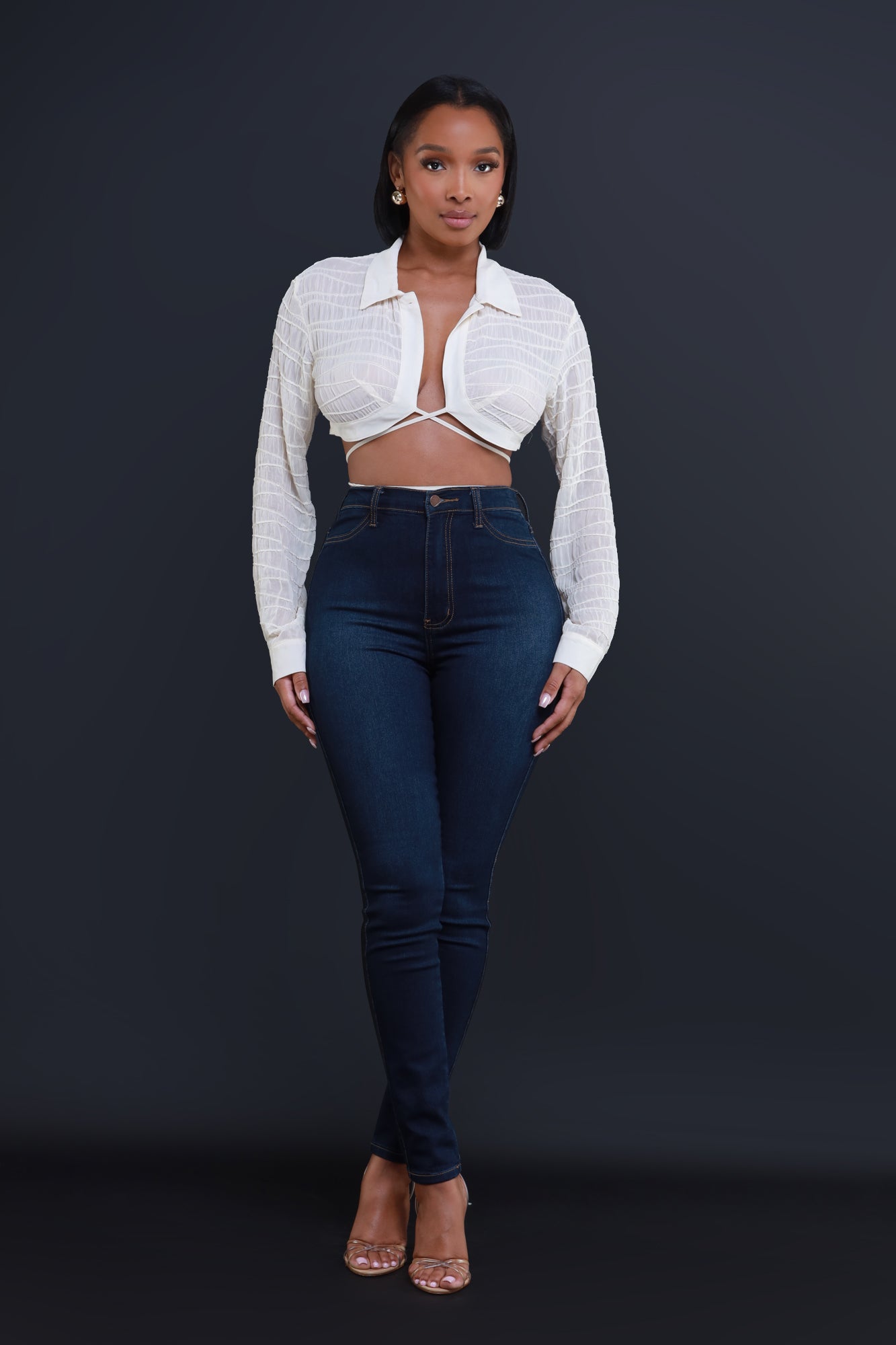 sheer tie crop top