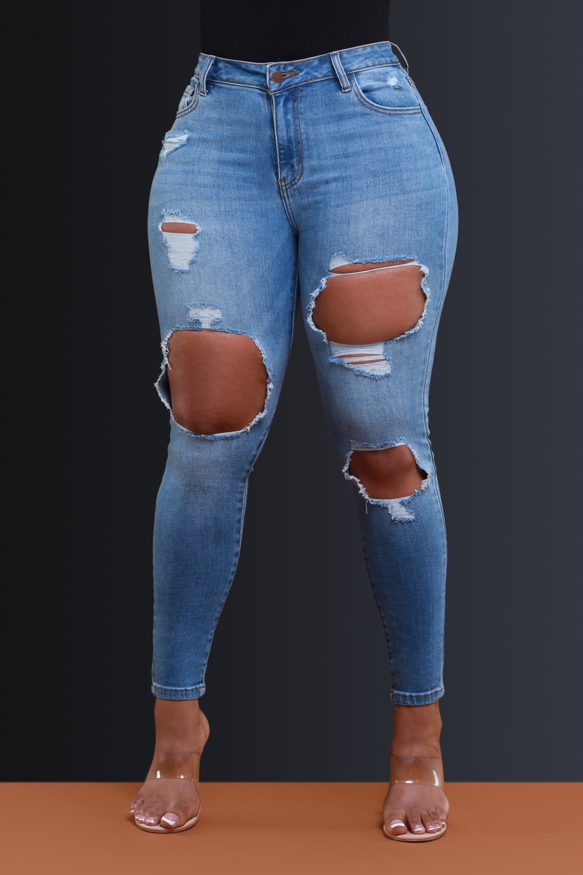 
              Fact Check Hourglass Distressed Skinny Jeans - Light Wash - Swank A Posh
            