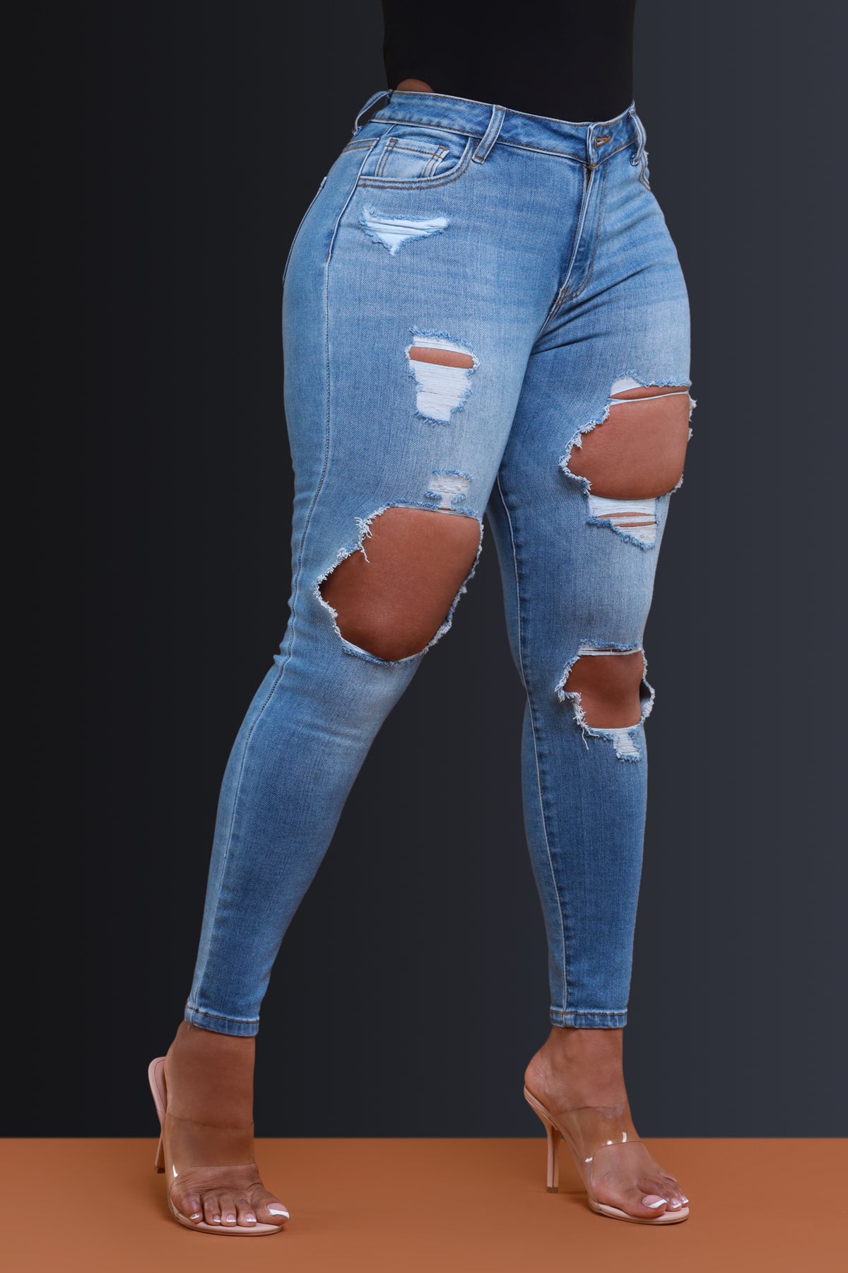 
              Fact Check Hourglass Distressed Skinny Jeans - Light Wash - Swank A Posh
            