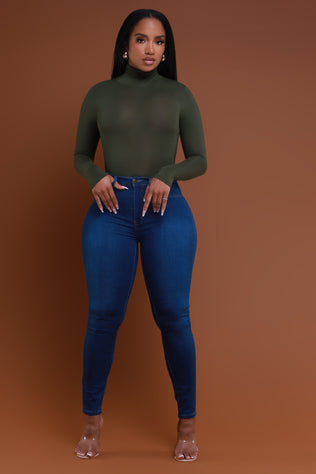Story High Waist Super Stretch Jeans - Medium Wash - Swank A Posh