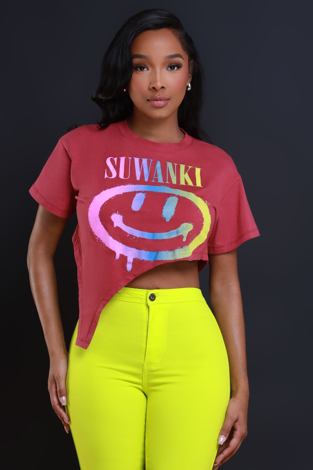
              Represent Asymmetrical Graphic T-Shirt - Pink - Swank A Posh
            