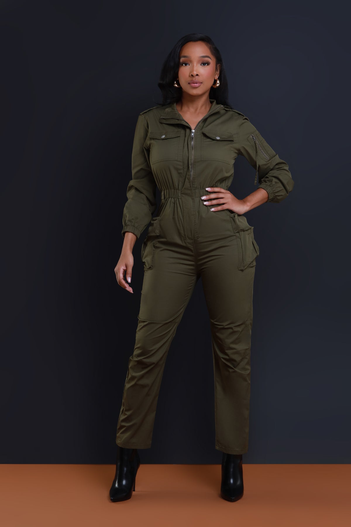 
              Call Of The Wild Cargo Jumpsuit - Olive - Swank A Posh
            