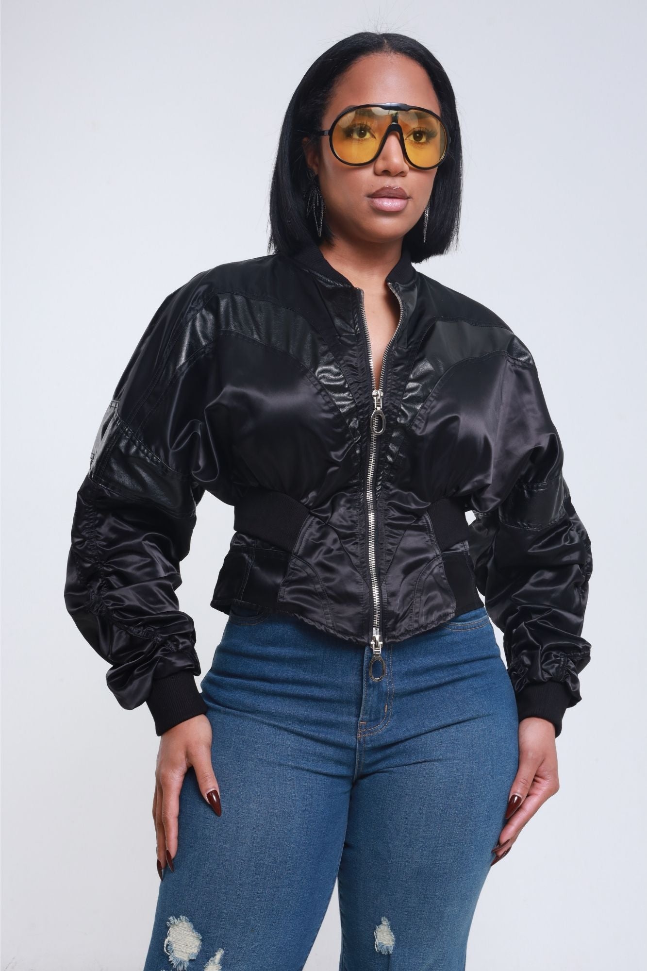 Hold A Grudge Corset Style Zippered Jacket - Black - Swank A Posh
