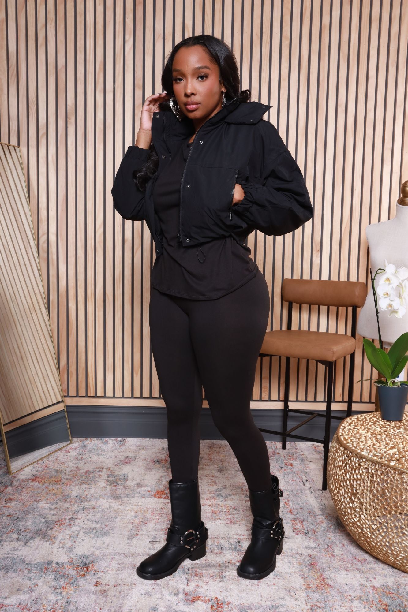 Fit The Vibe Crewneck Legging Set - Black - Swank A Posh