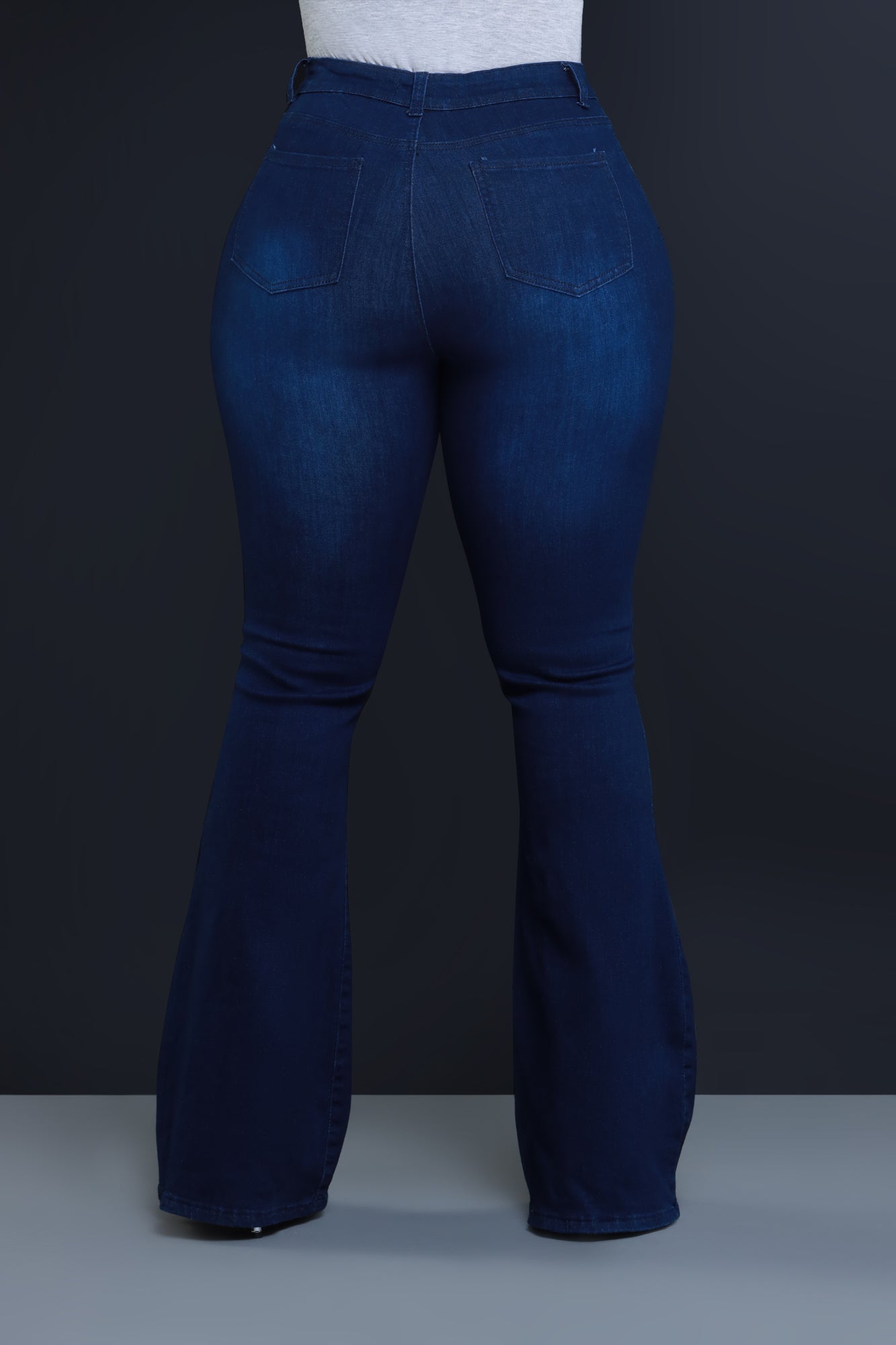 Bing High Waist Stretchy Bell Bottom Jeans - Dark Wash - Swank A Posh