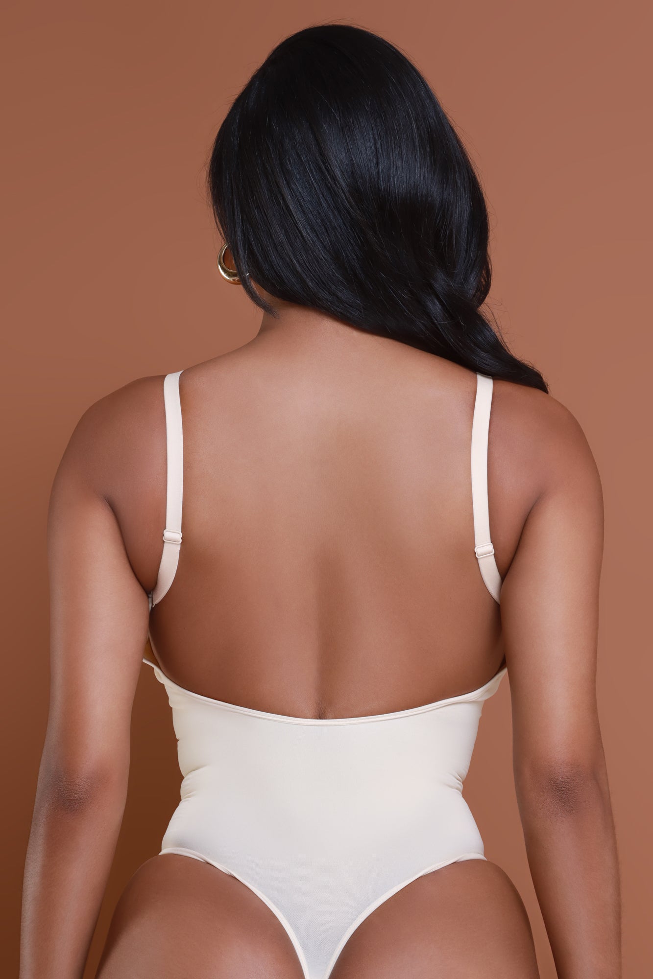 Seamless Sculpting Open Back Thong Body Shaper - Sand No.185 - Swank A Posh