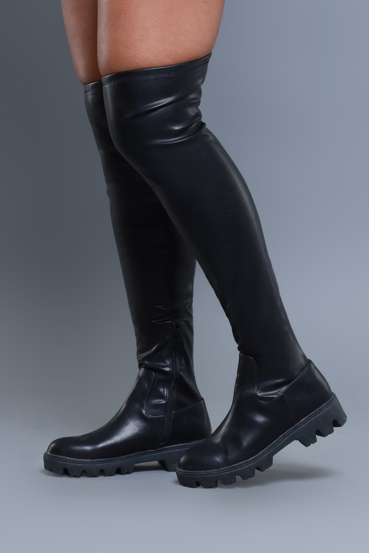 
              Get To Stepping Very Stretchy Thigh High Boots - Black - Swank A Posh
            