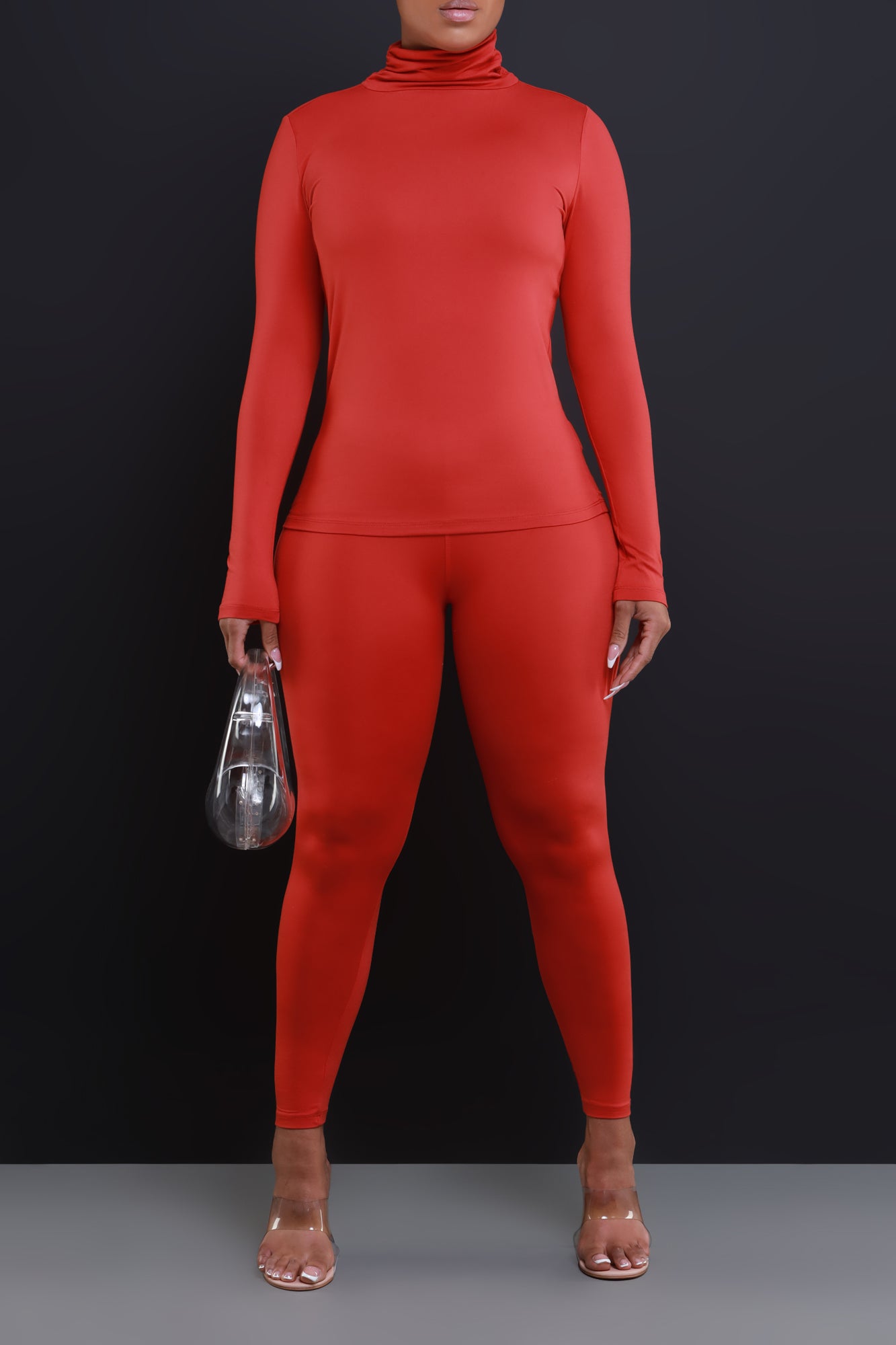 Record Timing Legging Set - Dark Rust - Swank A Posh
