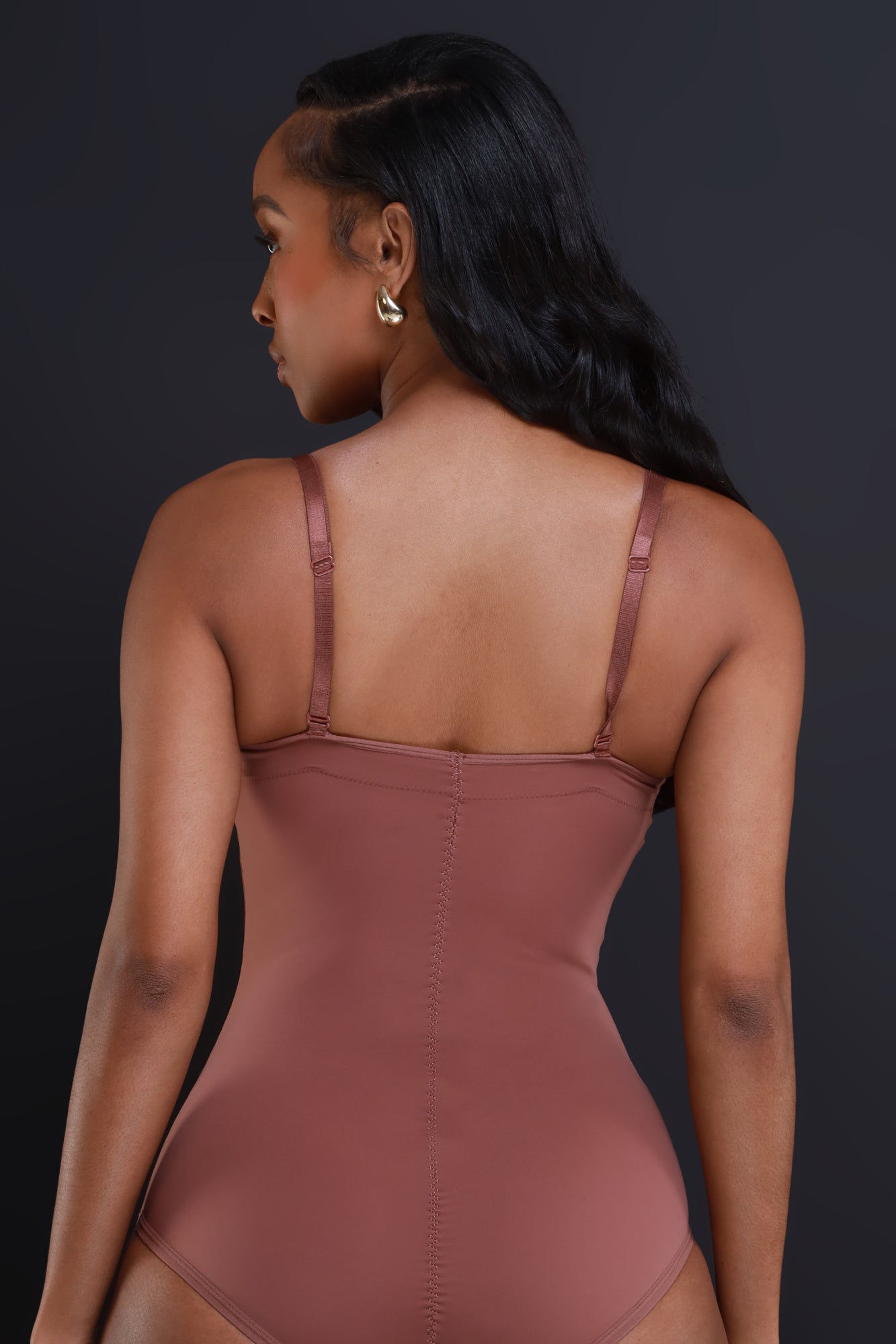 Thick Ribbed- Bodysuit/Shapewear - Brown