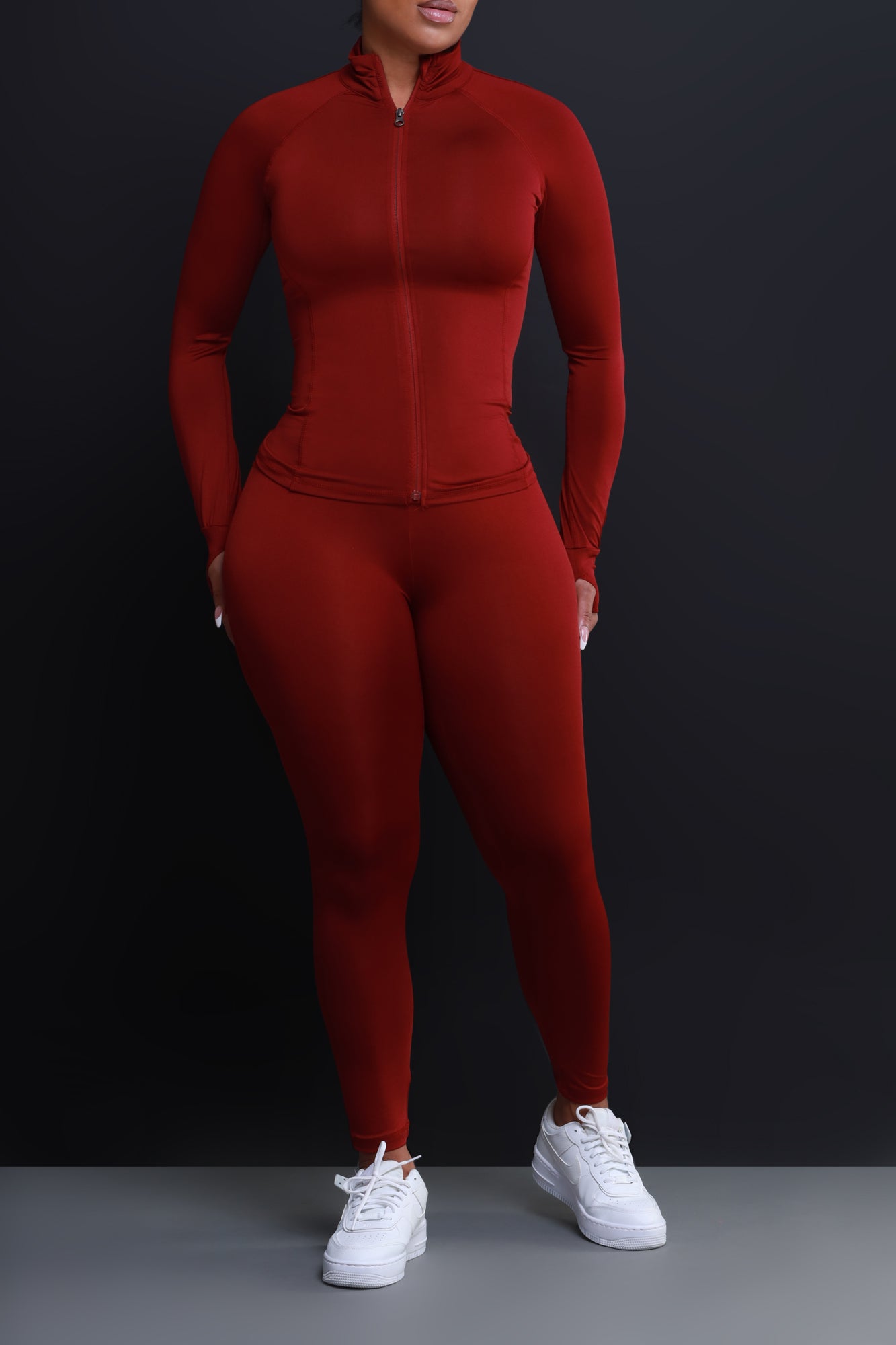 Easy Fit Athletic Set - Burgundy - Swank A Posh