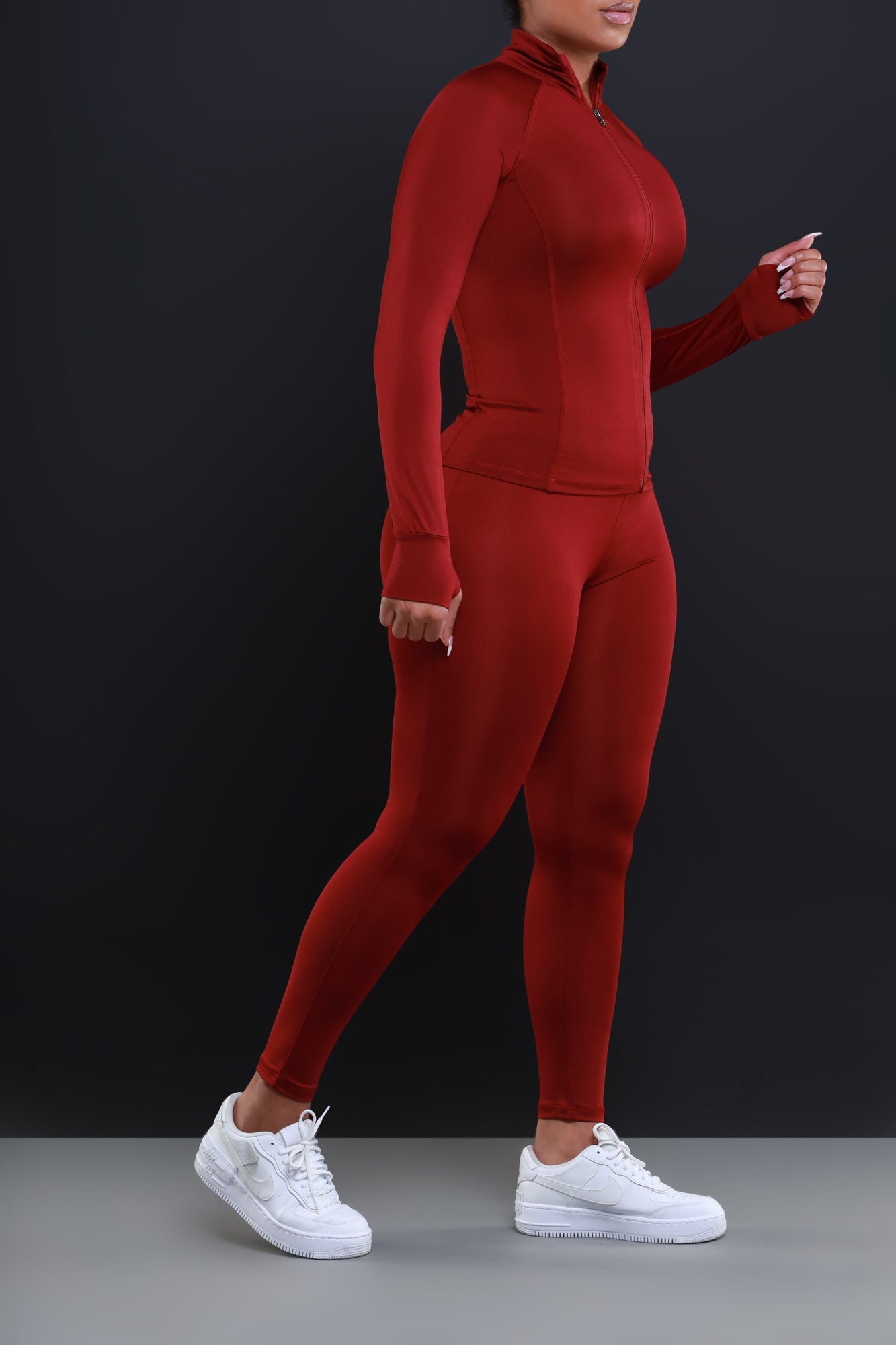 Easy Fit Athletic Set - Burgundy - Swank A Posh