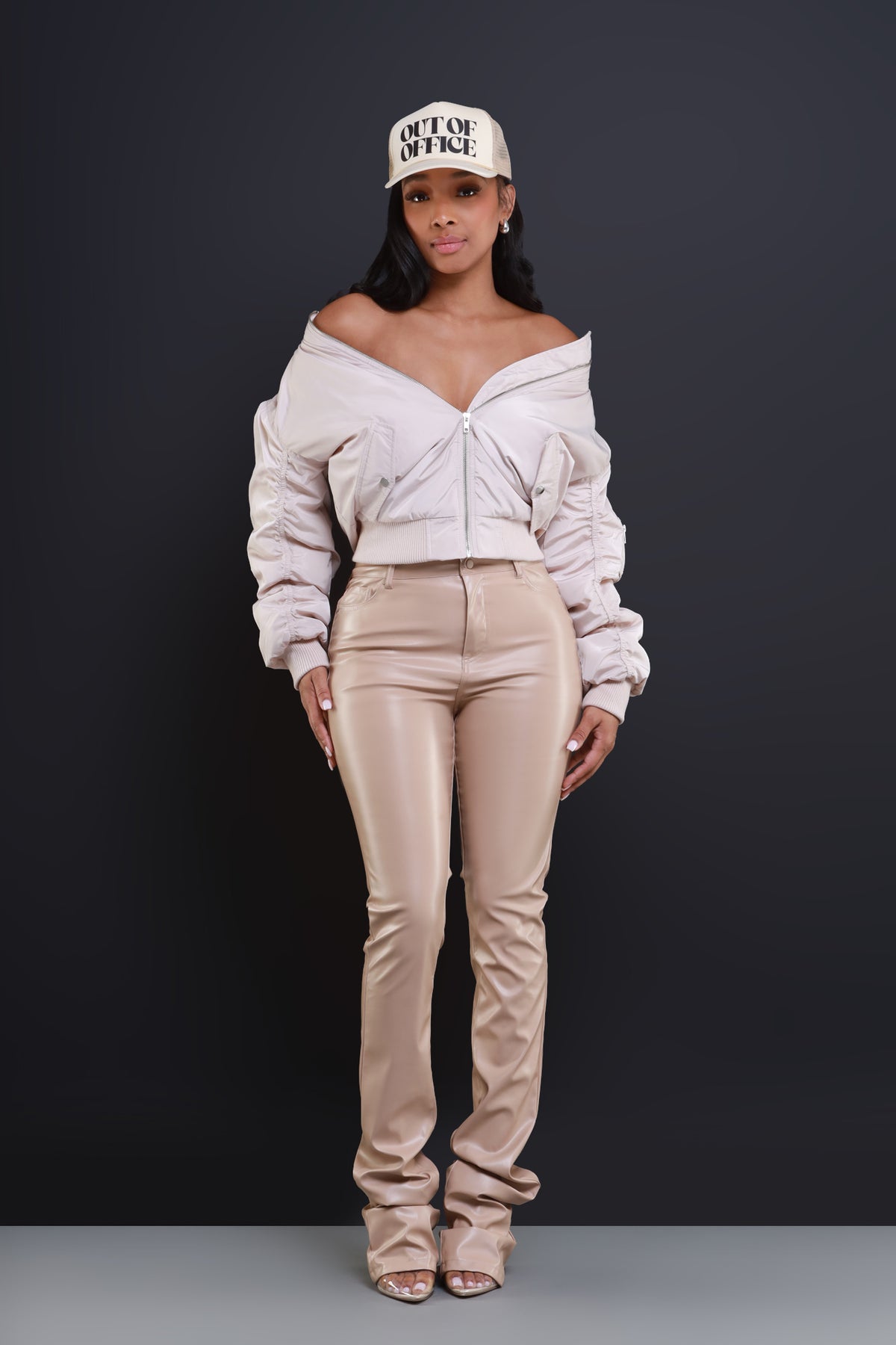 
              Stay Mad Ruched Bomber Jacket - Cream - Swank A Posh
            