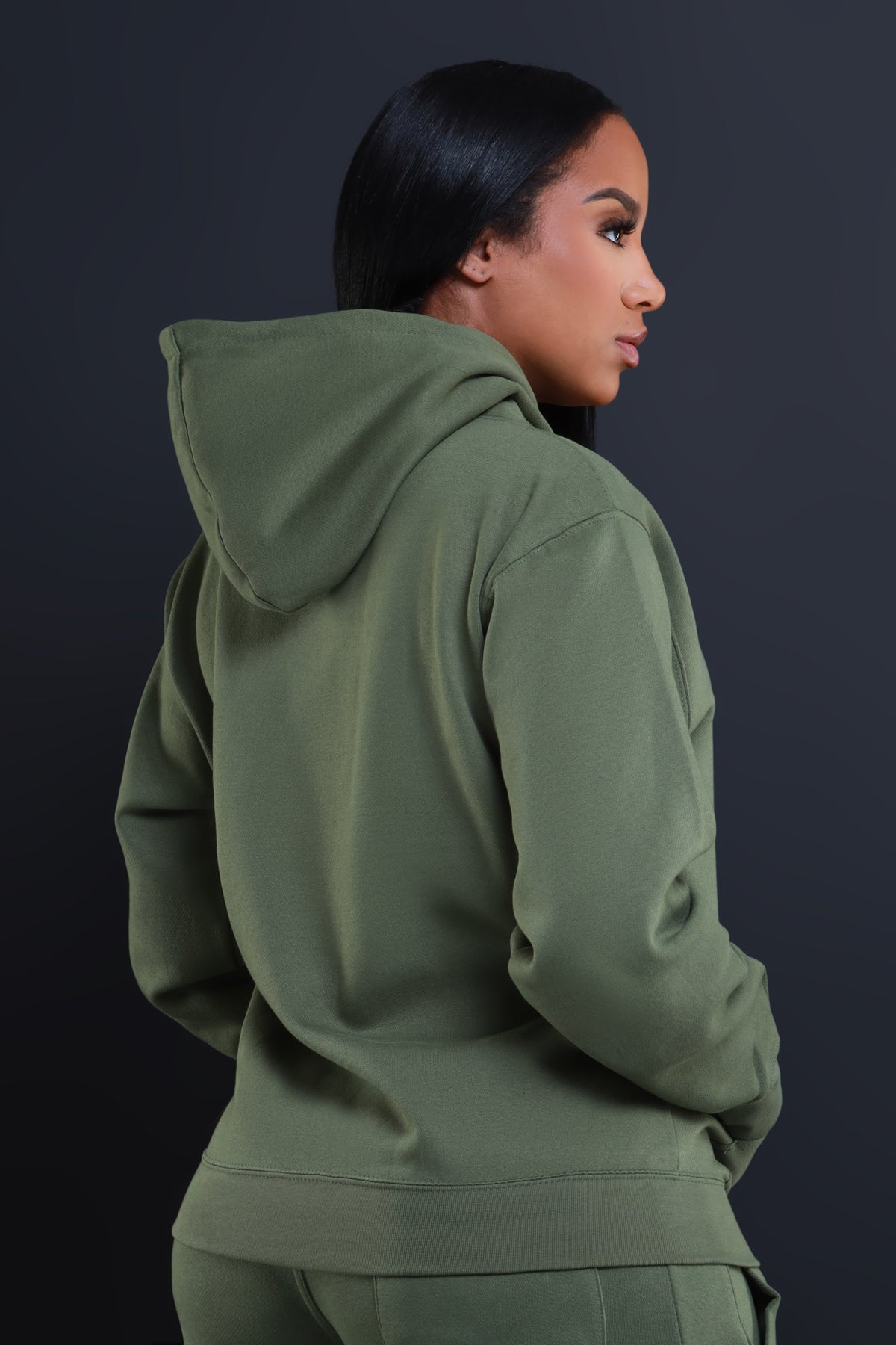 
              State Of Mind Hooded Jogger Set - Olive - Swank A Posh
            