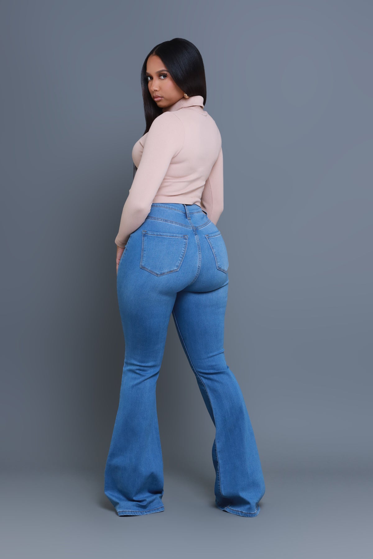 
              Ring My Bells Bell Bottom Flare Jeans - Light Wash - Swank A Posh
            