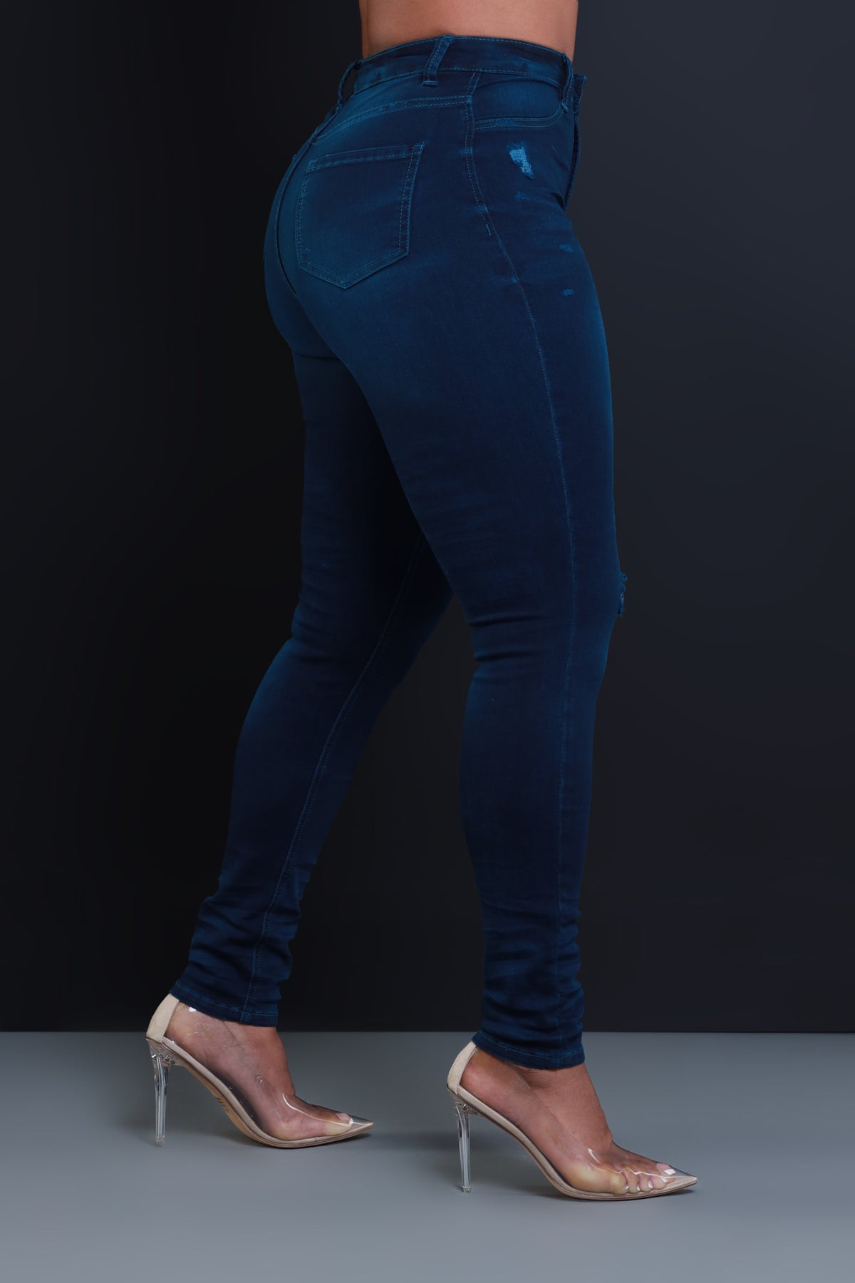 
              On Your Mind Distressed Skinny Jeans - Teal Wash - Swank A Posh
            