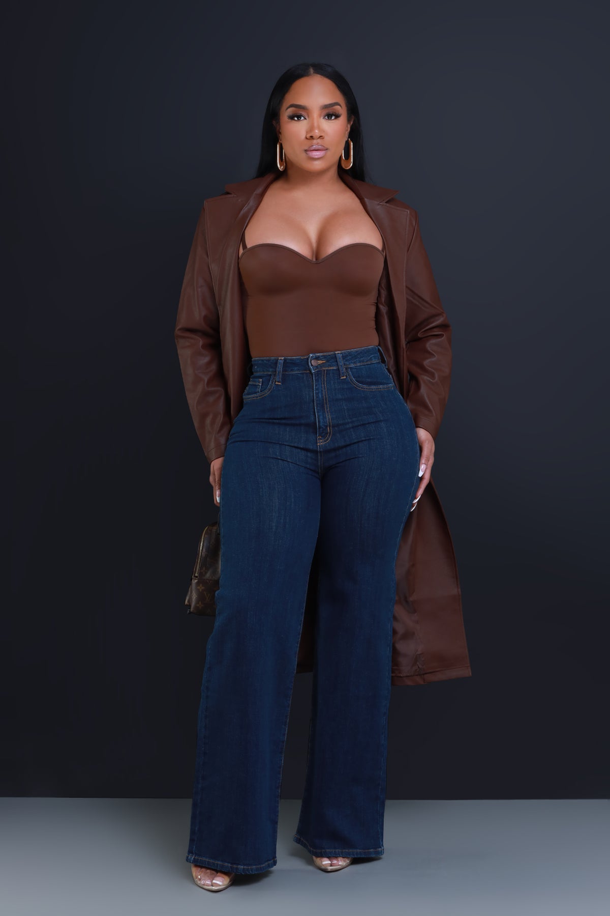 
              Let&#39;s Meet High Rise Wide Flare Jeans - Dark Wash - Swank A Posh
            