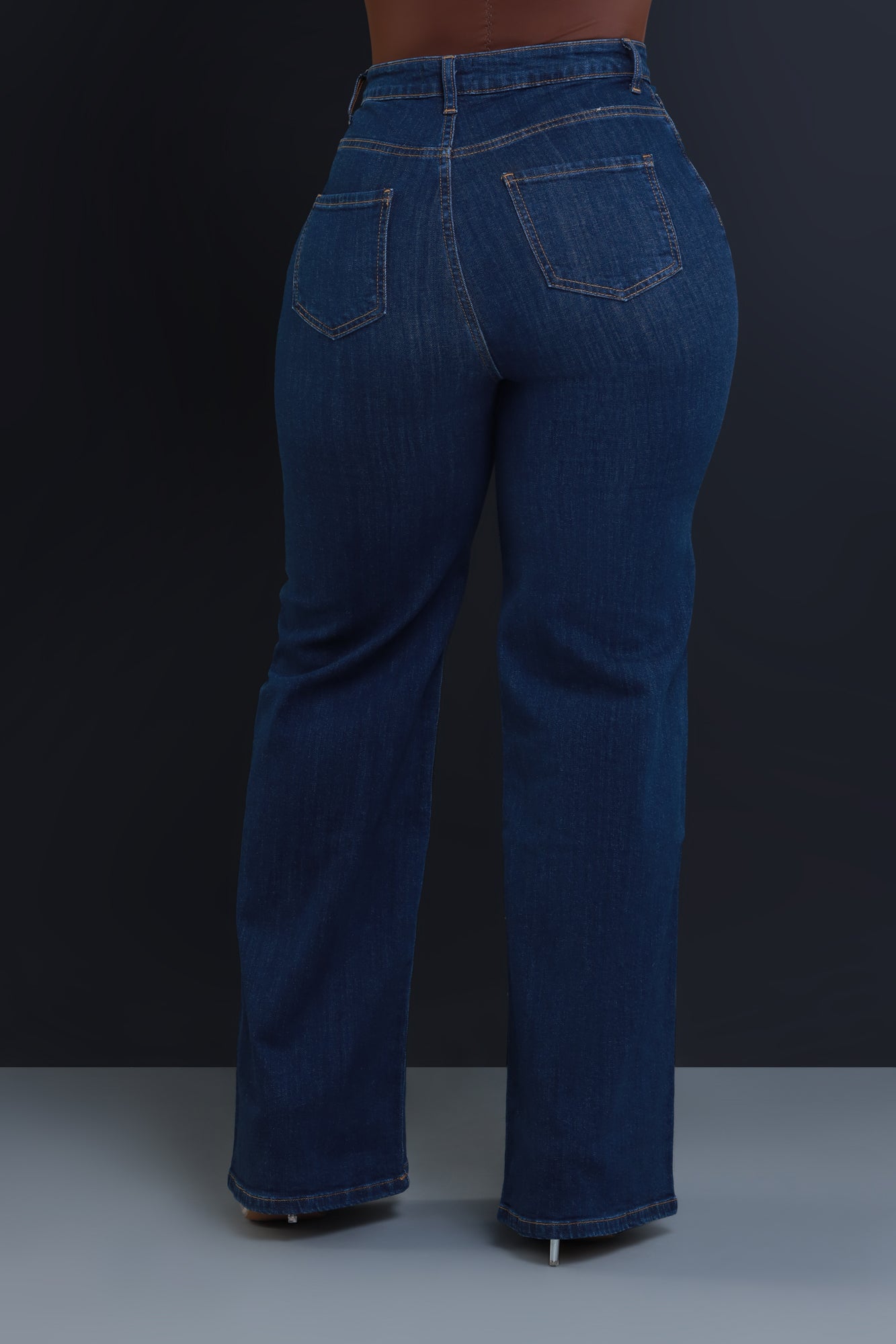 Let's Meet High Rise Wide Flare Jeans - Dark Wash - Swank A Posh