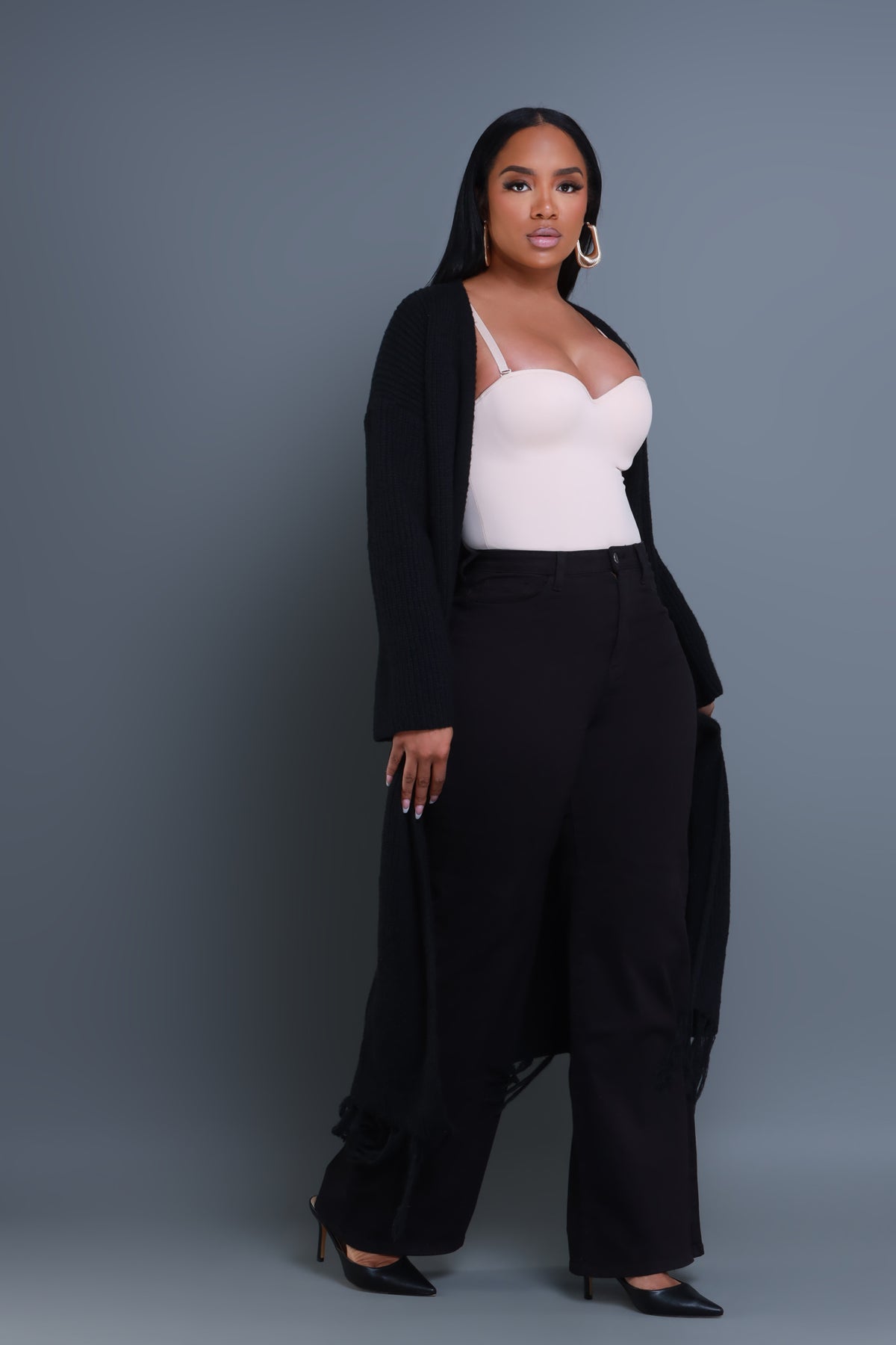 
              Let&#39;s Meet High Rise Wide Flare Jeans - Black - Swank A Posh
            