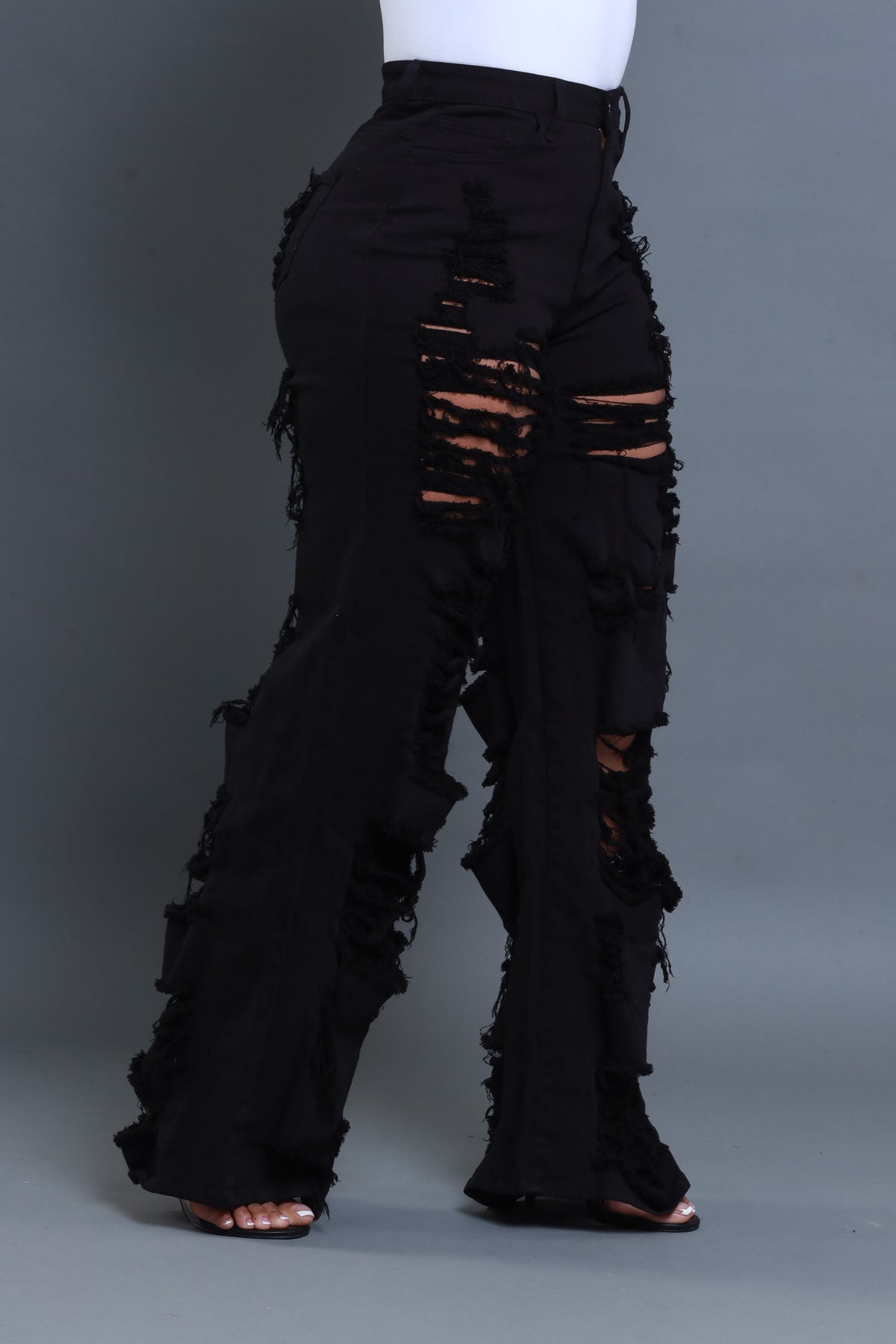 
              In Too Deep Ultra Distressed Bootcut Jeans - Black - Swank A Posh
            