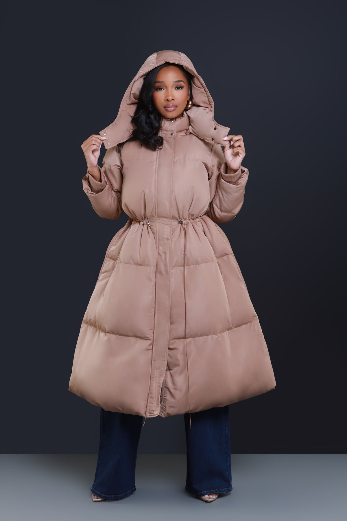 
              The Swank Puffer Parka Coat - Taupe - Swank A Posh
            