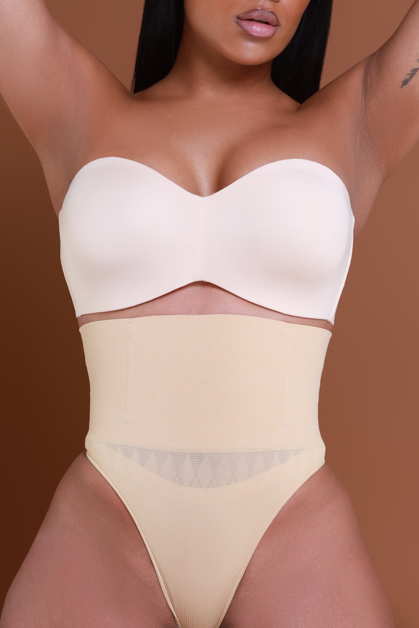  Thong Shapewear For Women Tummy Control Seamless High Waist Body  Shaper Panties Shaping Underwear 254# Brown