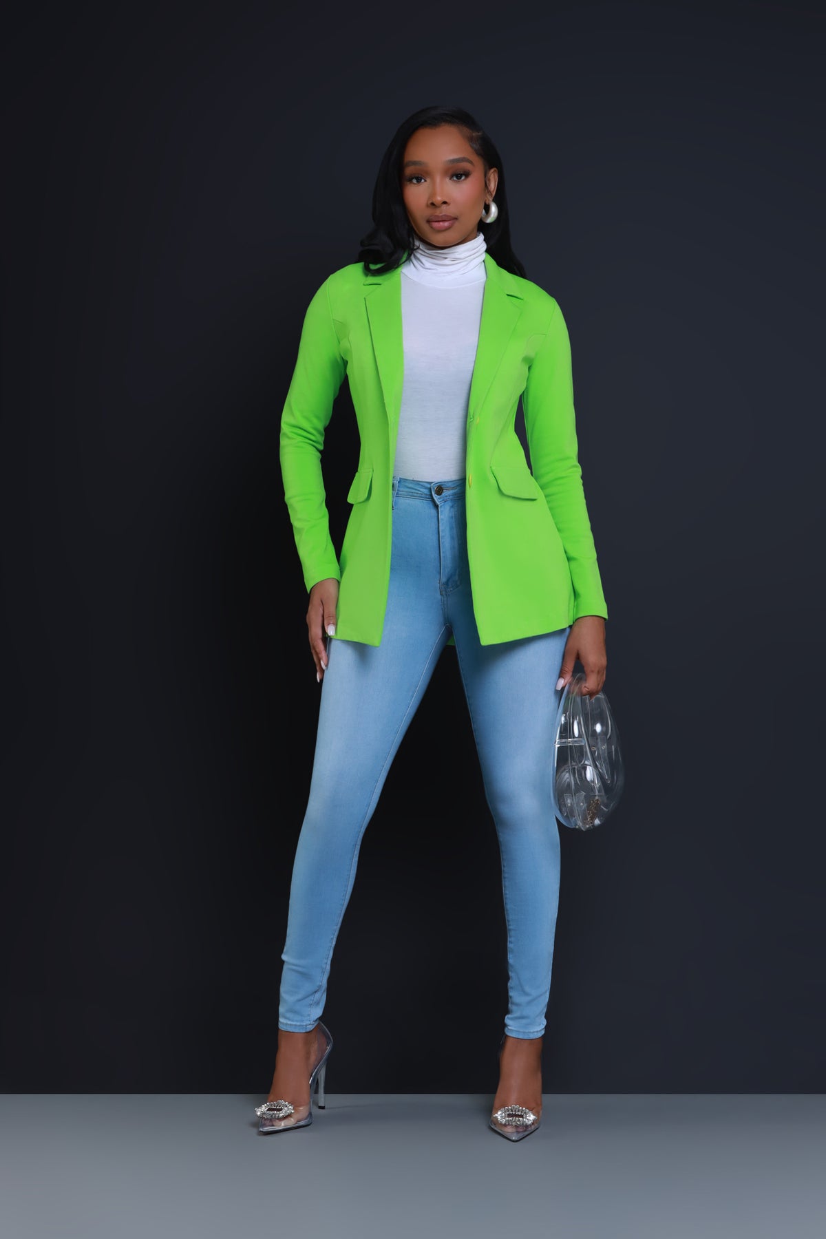 
              Boss Mood Button Up Blazer - Lime - Swank A Posh
            