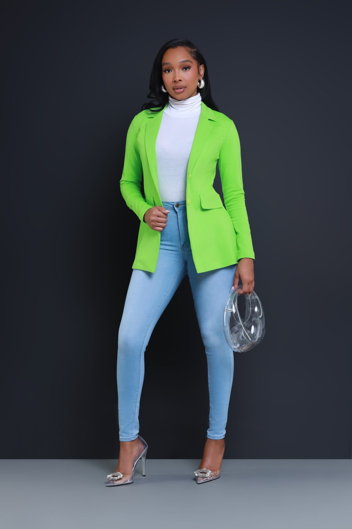 
              Boss Mood Button Up Blazer - Lime - Swank A Posh
            