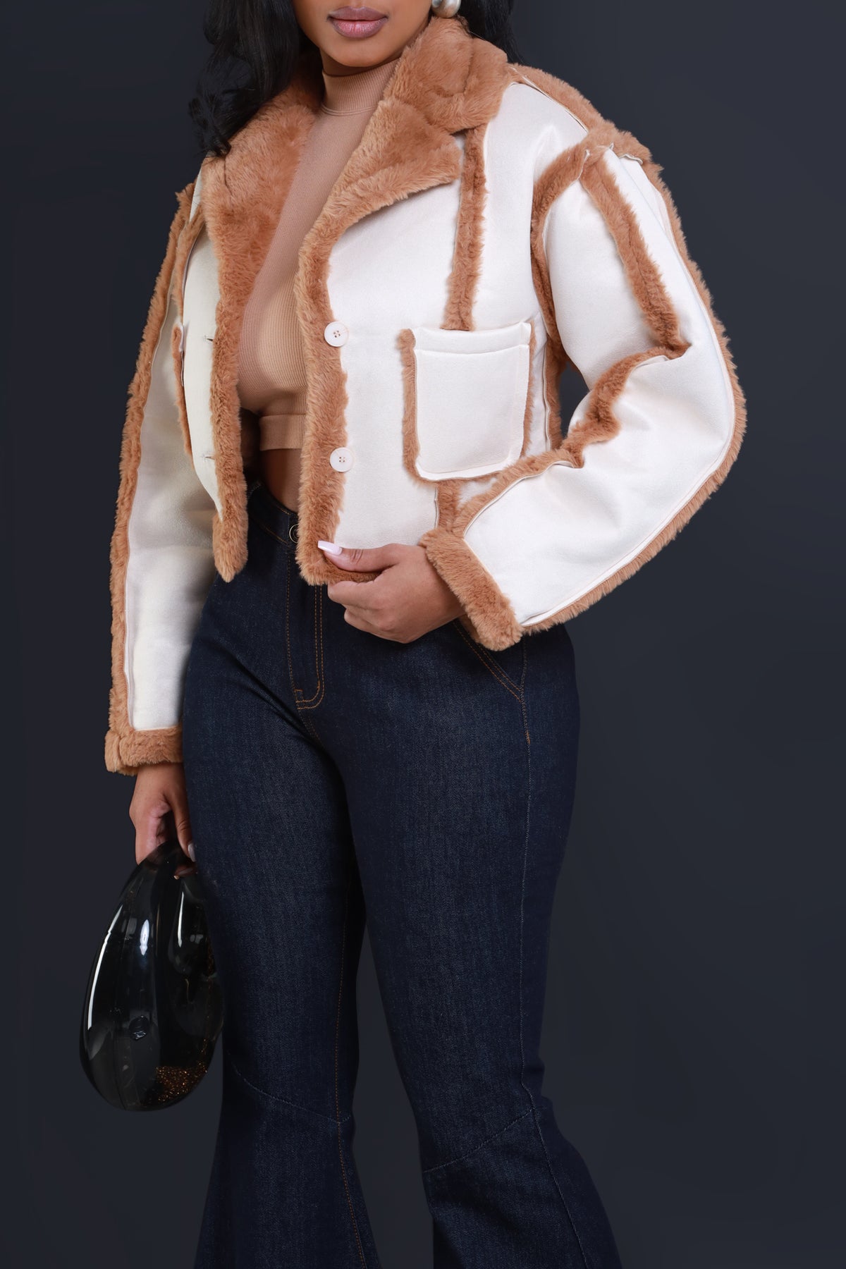 
              Clear It Up Suede Contrast Jacket - Cream/Tan - Swank A Posh
            