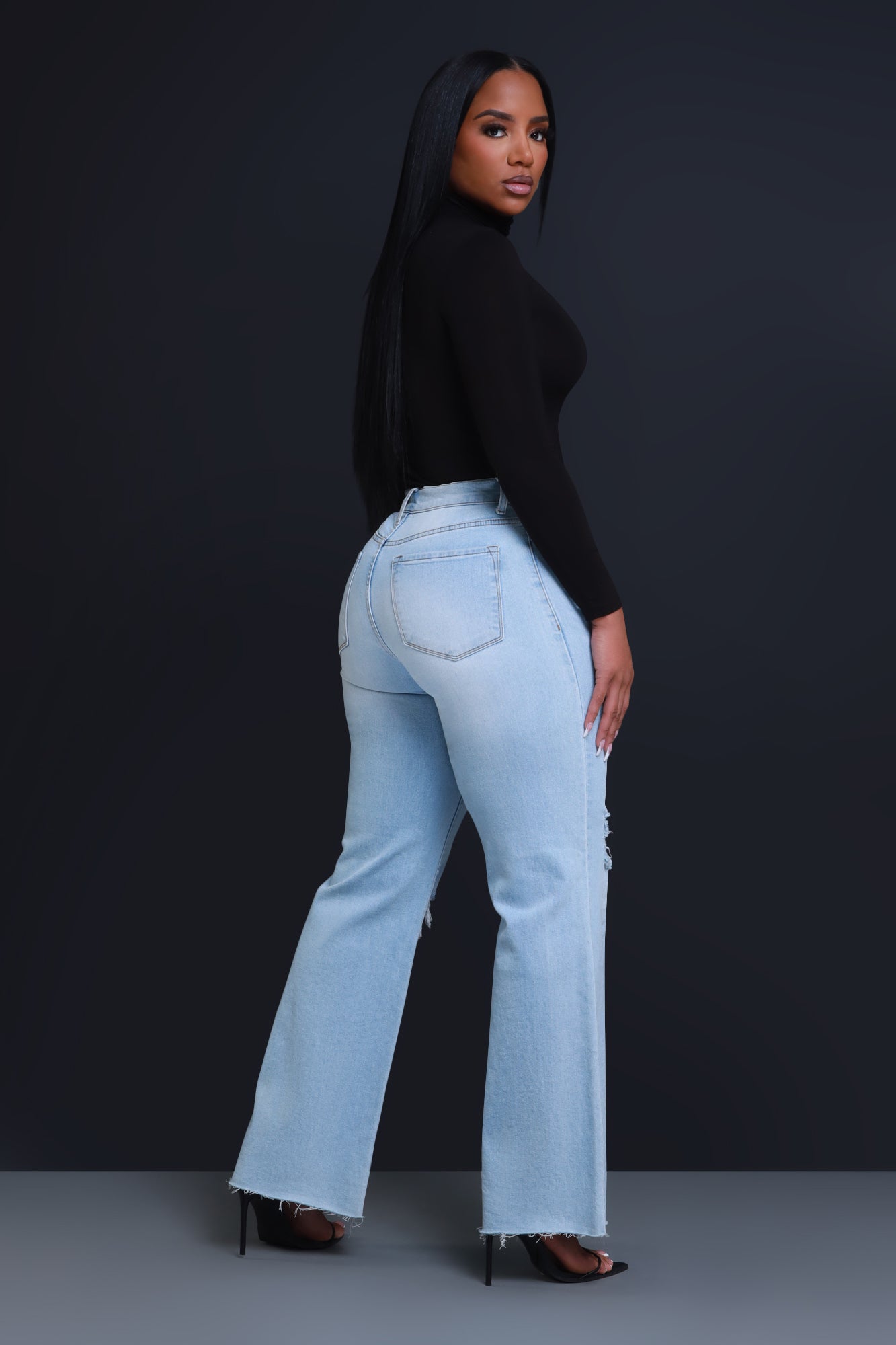 Limitless Asymmetrical Zip Bootcut Jeans - Medium Wash