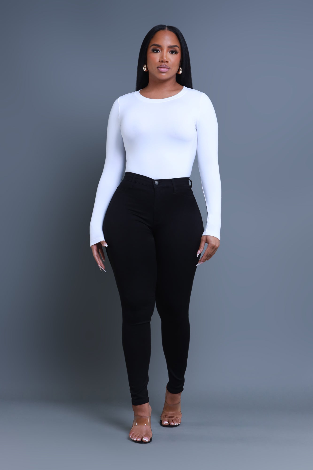 Look Back Butt Lifting High Rise Jeans - Black - Swank A Posh