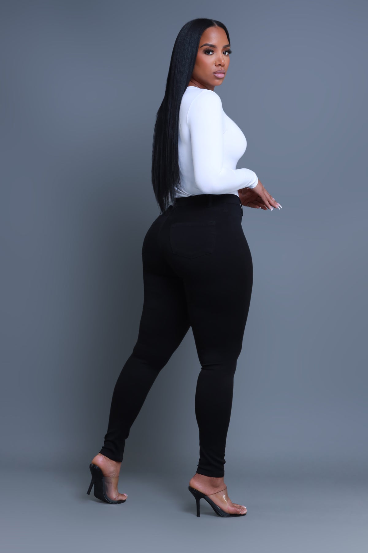
              Look Back Butt Lifting High Rise Jeans - Black - Swank A Posh
            