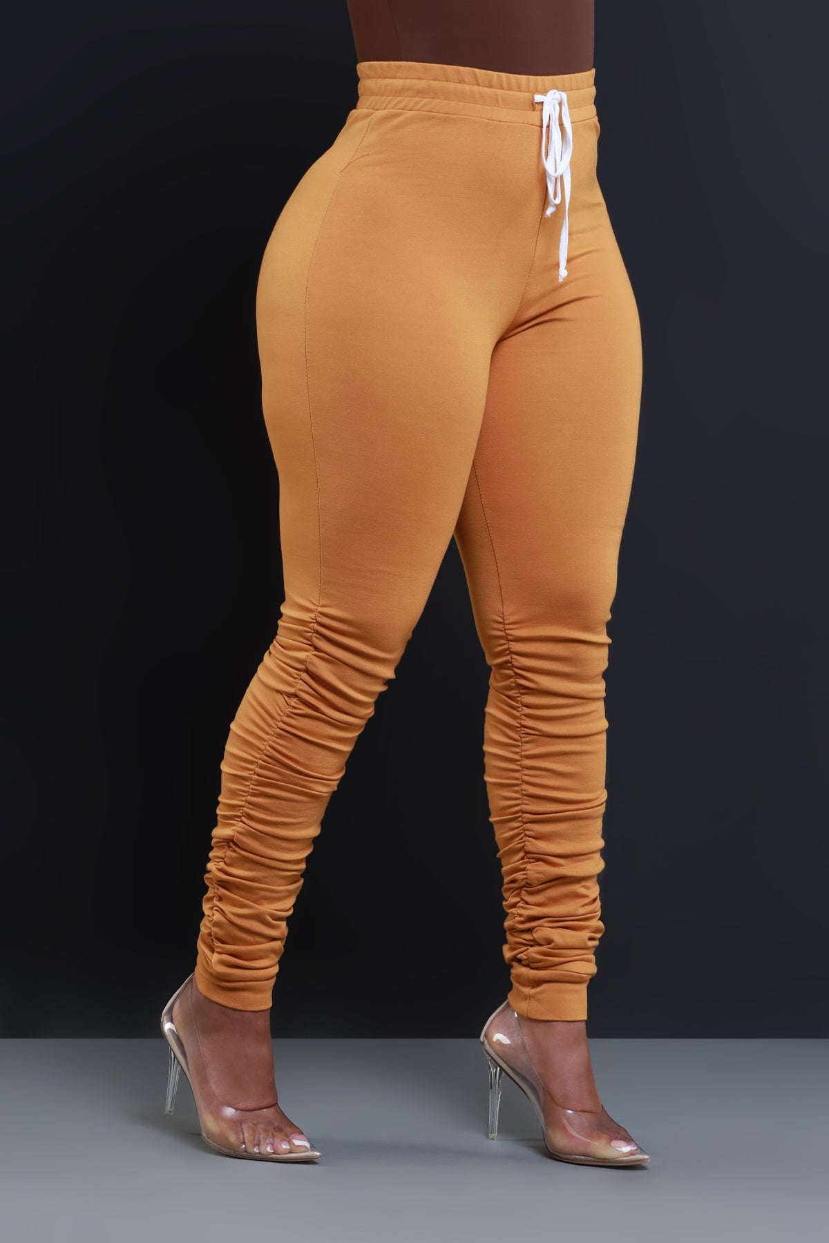 
              Now Or Never Ruched Leggings - Mustard - Swank A Posh
            