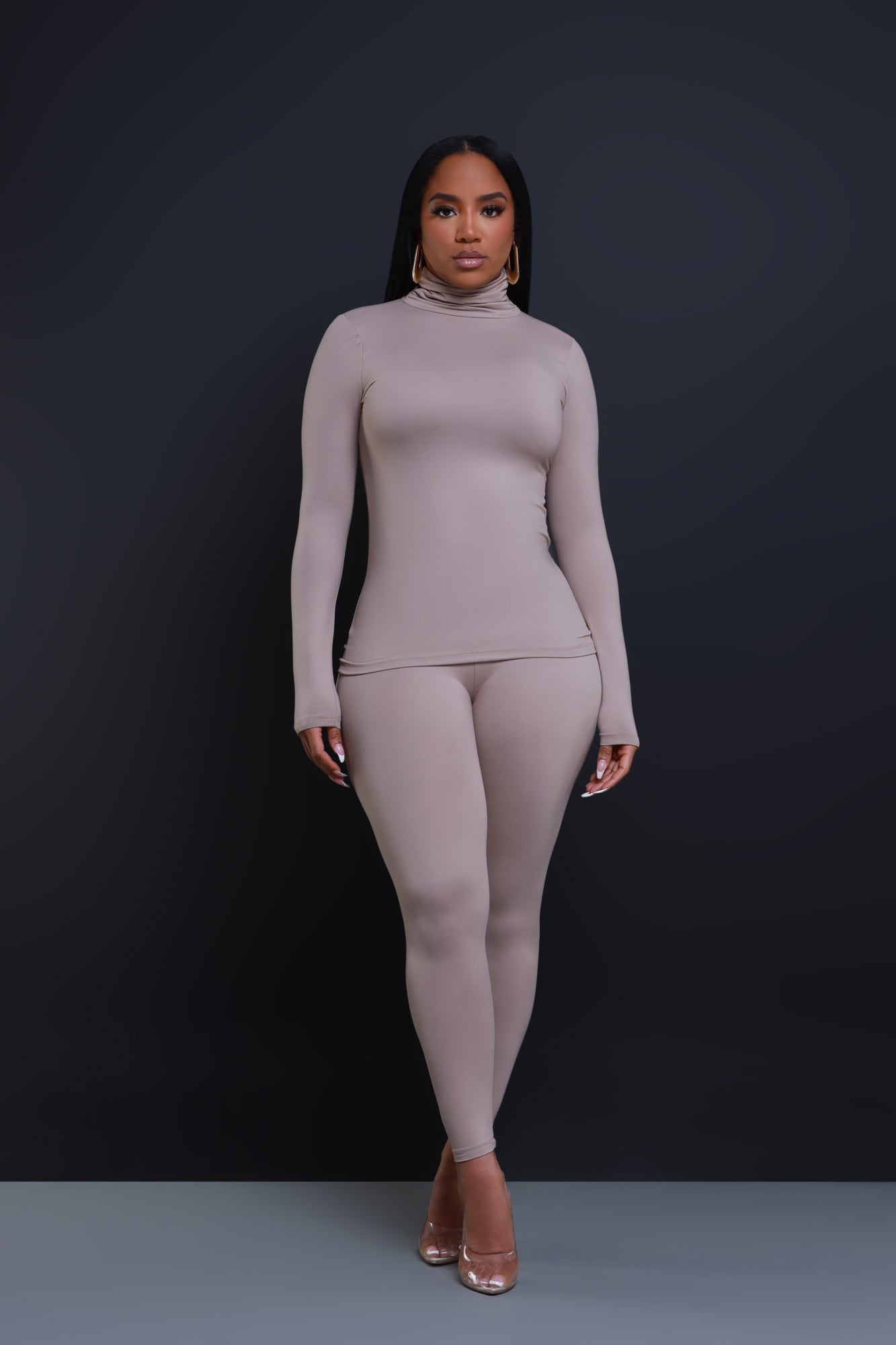 Record Timing Legging Set - Ash Mocha - Swank A Posh