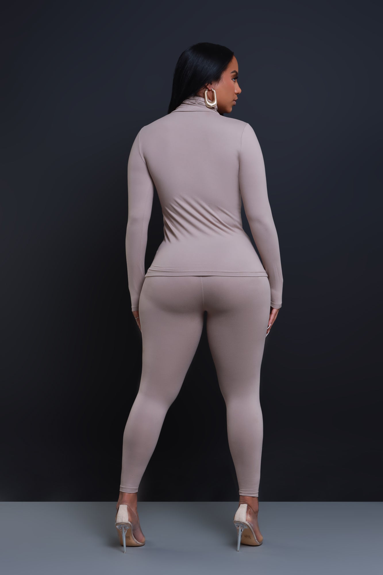 Record Timing Legging Set - Ash Mocha - Swank A Posh