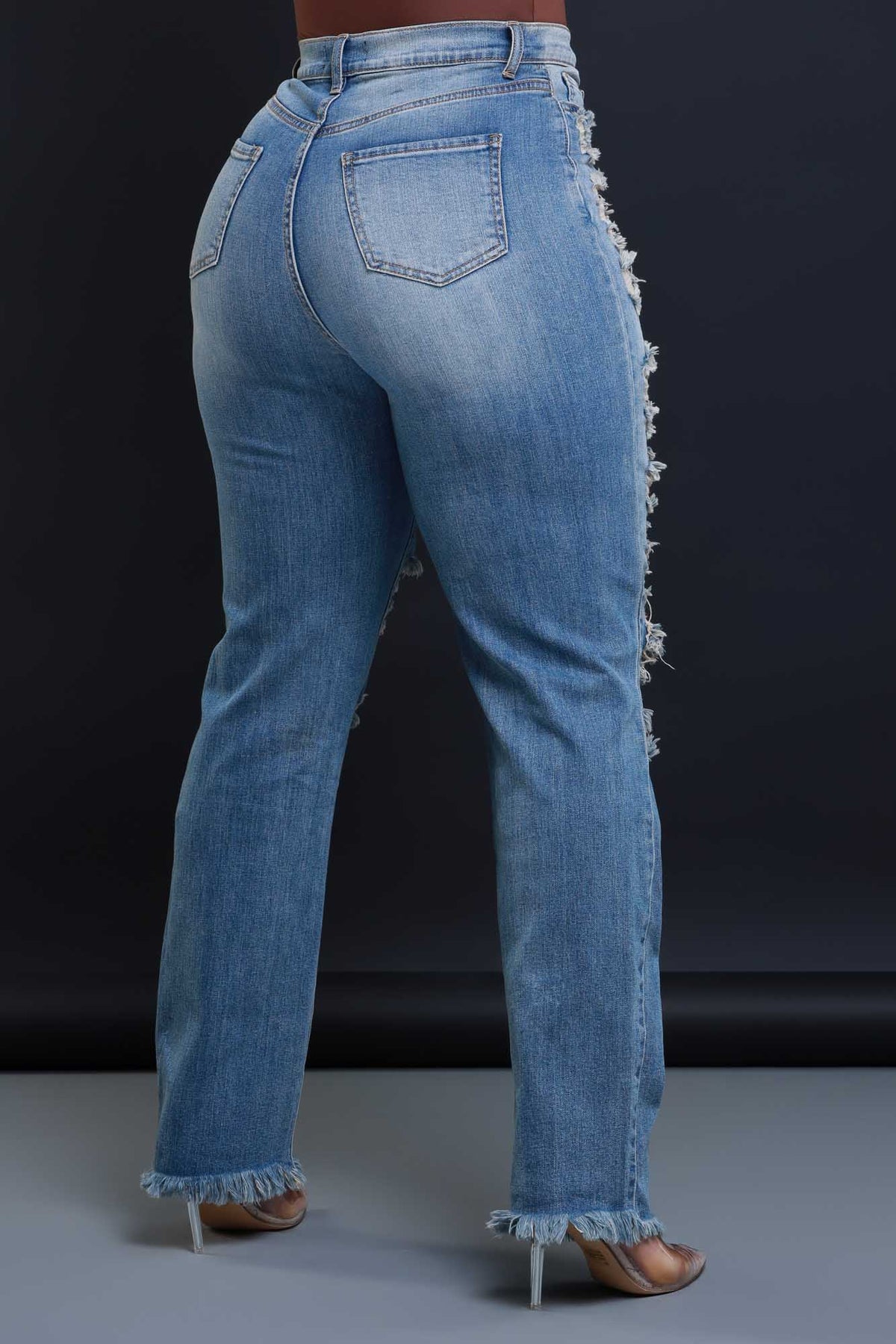 
              Limitless Asymmetrical Zip Bootcut Jeans - Medium Wash Vintage - Swank A Posh
            