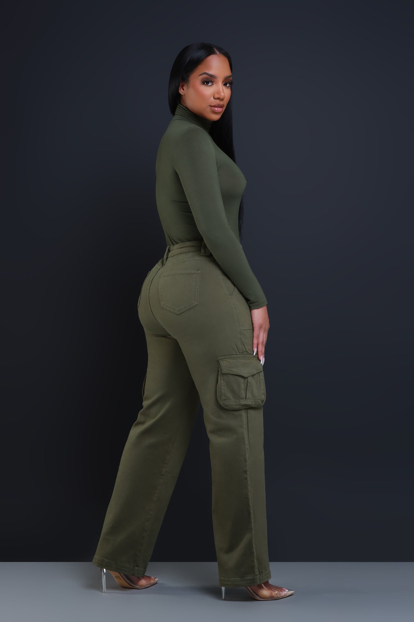 Add It Up High Rise Cargo Pants - Olive - Swank A Posh